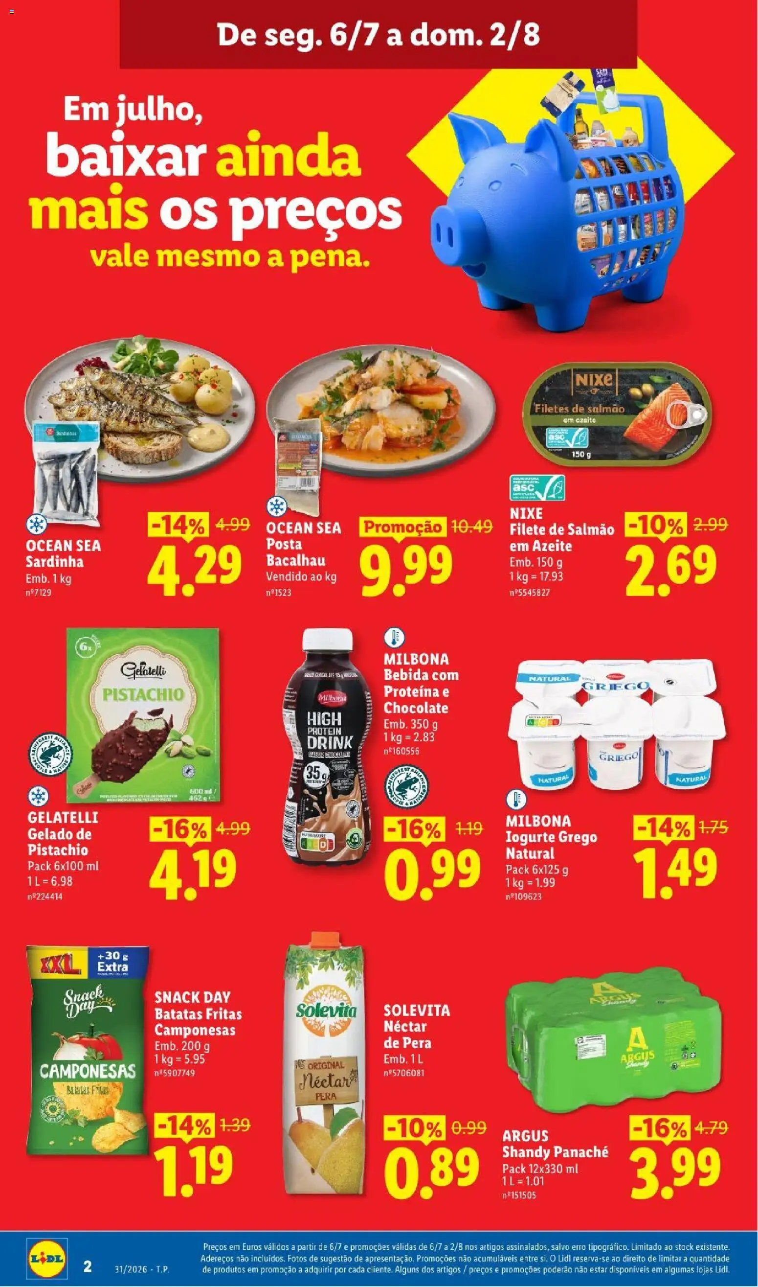 Lidl folheto │ válido de 27/07/2026 | Página: 2 | Produtos: Azeite, Gelado, Iogurte, Chocolate