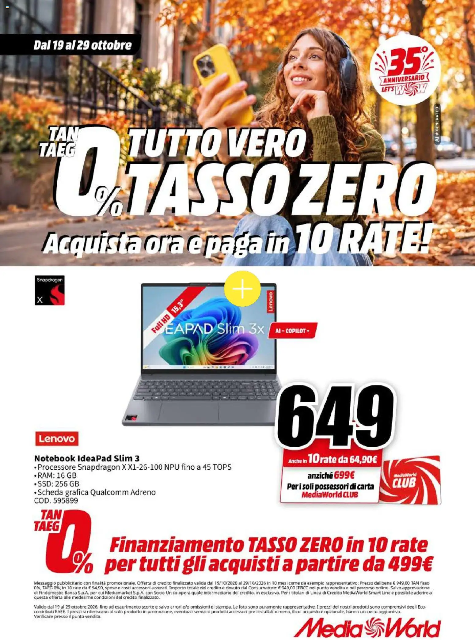 Volantino Media World del 19/10/2026 | Pagina: 25 | Prodotti: Notebook