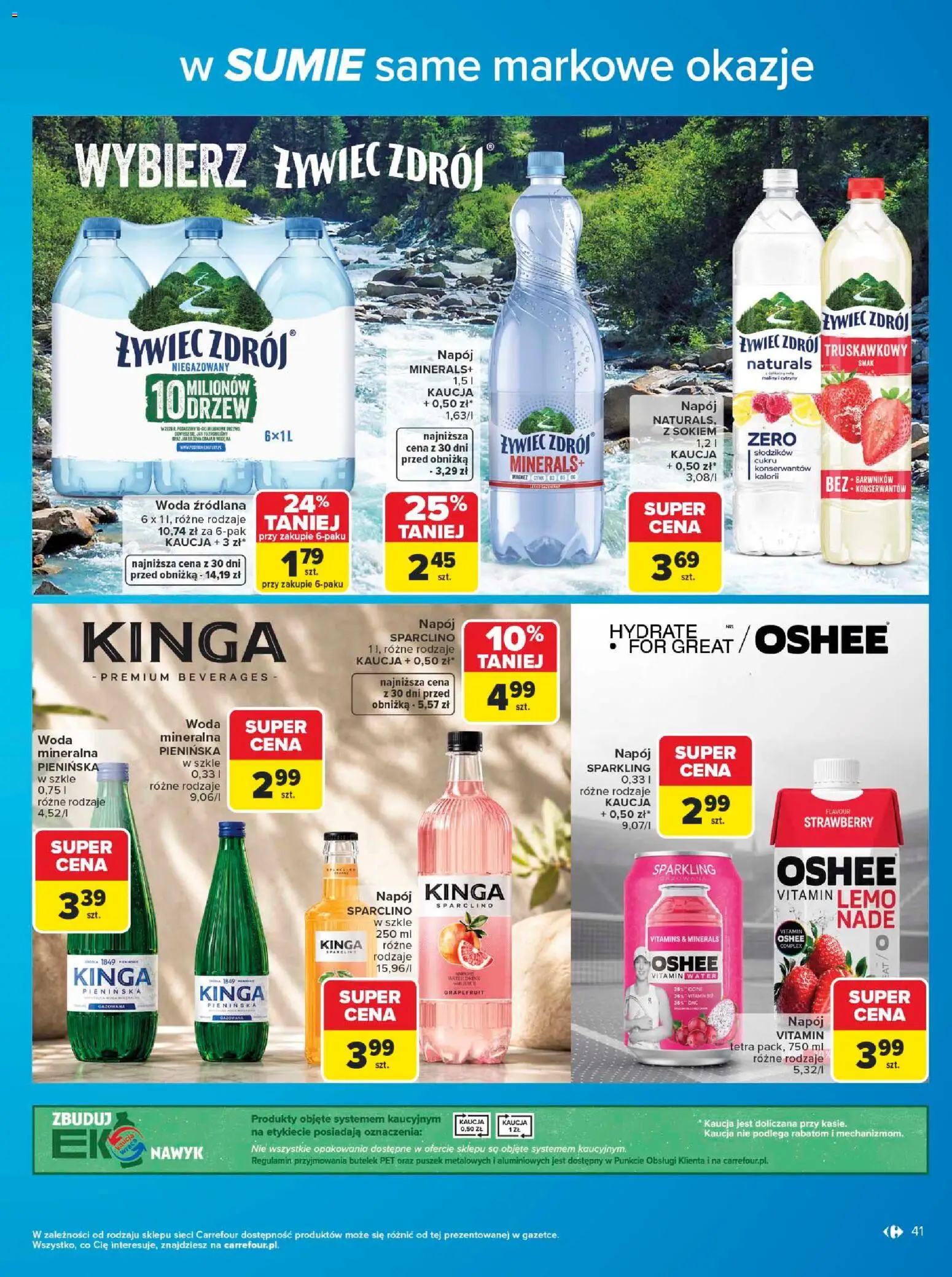 Carrefour gazetka - W sumie same markowe okazje od 08.06.2026 | Strona: 41 | Produkty: Maliny, Woda źródlana, Cytryny, Woda