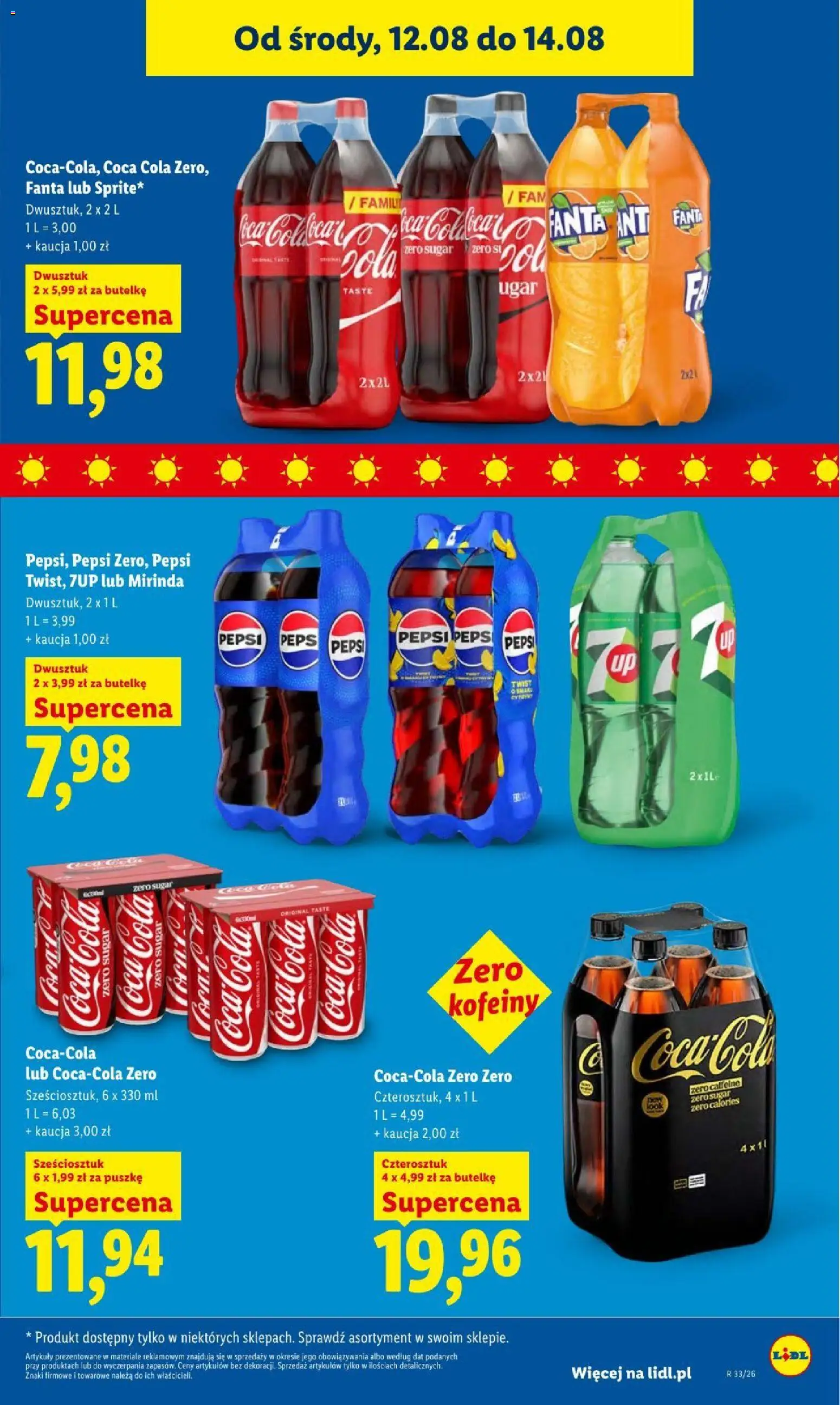 Lidl gazetka od 12.08.2026 | Strona: 71 | Produkty: Pepsi, Coca cola, Fanta