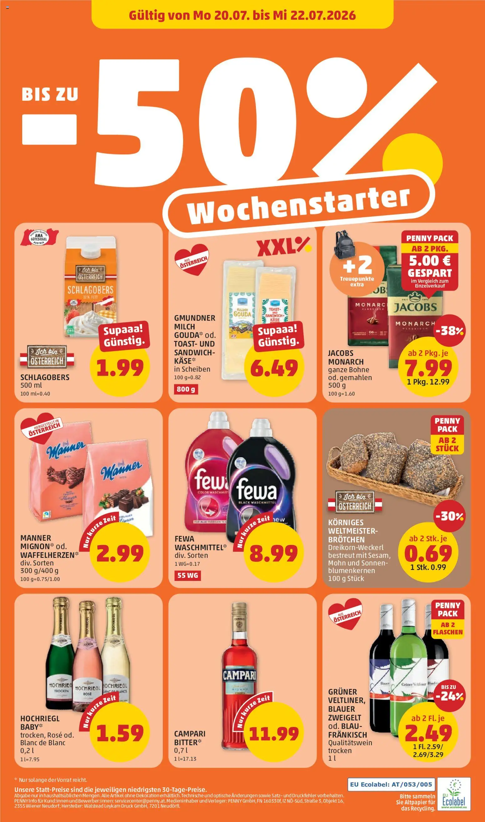 Penny Markt Flugblatt gültig ab 16.07.2026 | Seite: 24 | Produkte: Bohne, Milch, Käse, Waschmittel