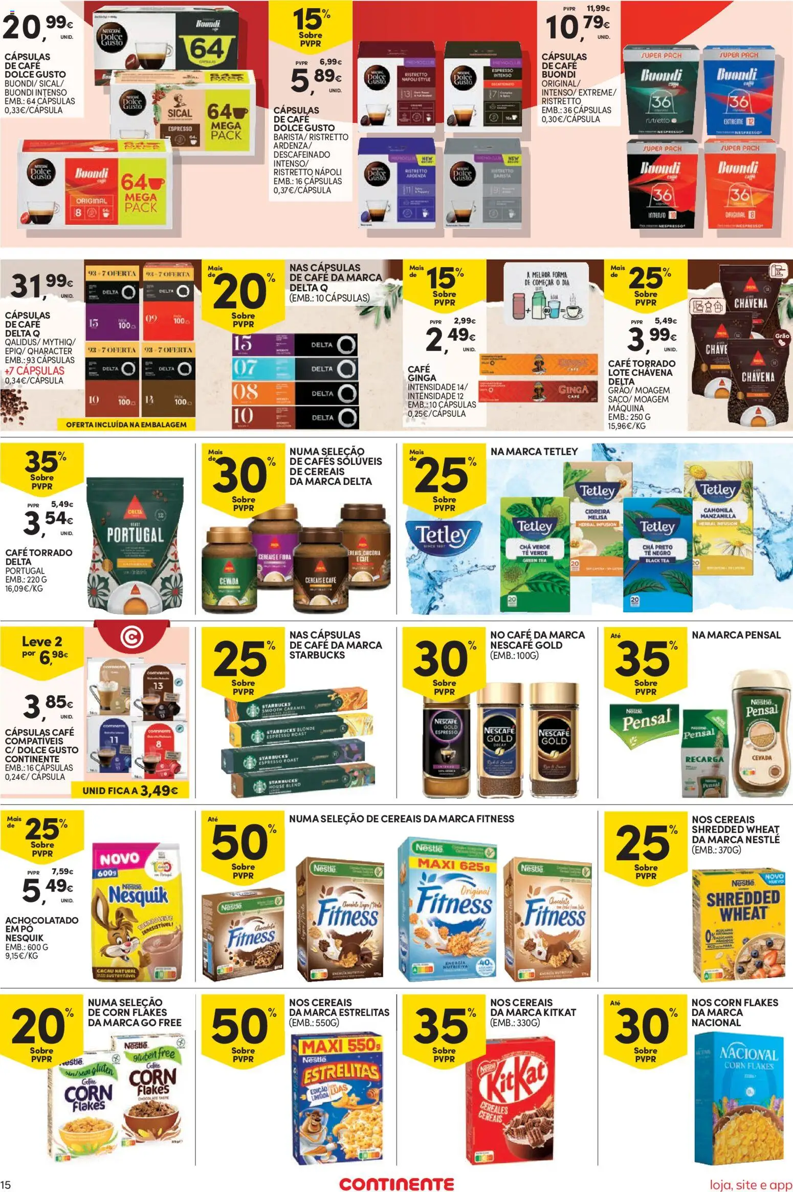Continente Semanal Continente Bom Dia │ válido de 09.06.2026 | Página: 15 | Produtos: Cafe buondi, Café, Chocolate, Dolce gusto
