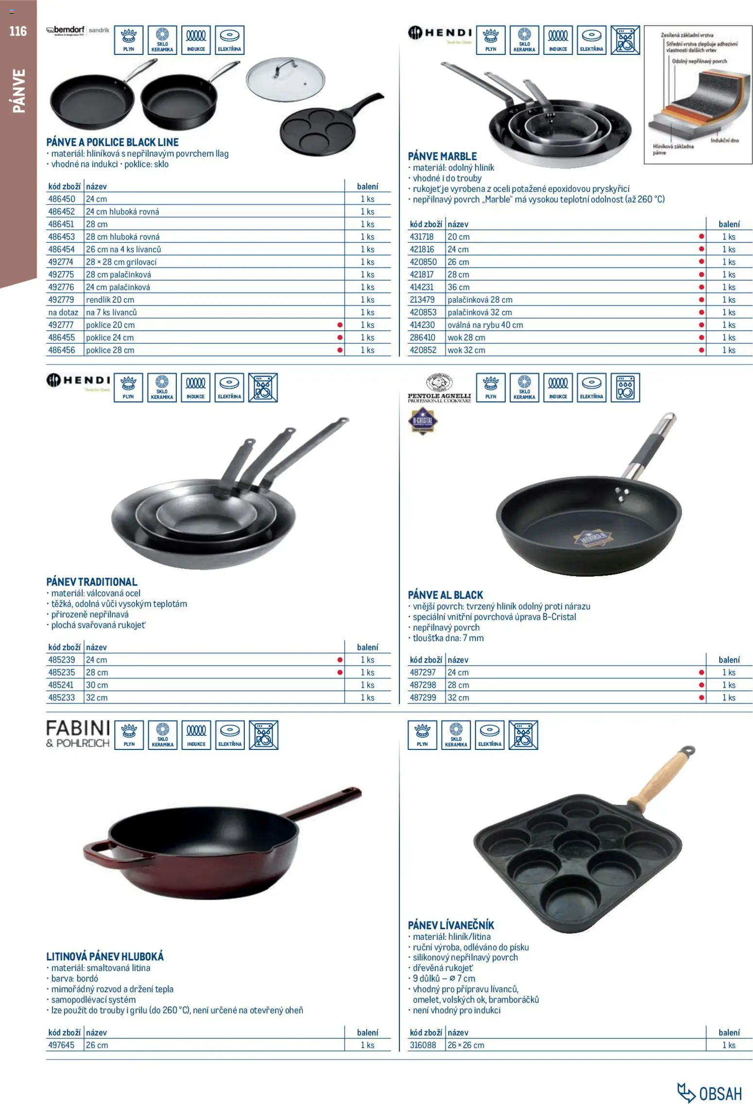 Makro leták - Gastro vybavení a zařízení od 01.02.2026 | Strana: 116 | Produkty: Pánev, Poklice, Lívanečník, Rendlík