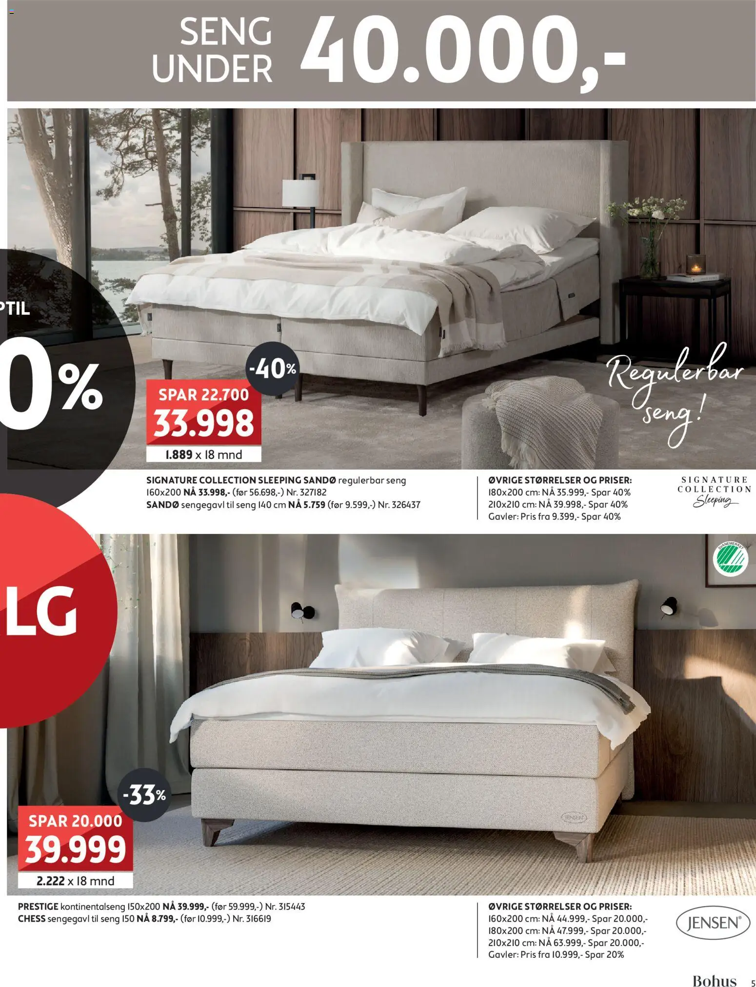 {H1} | Side: 5 | Produkter: Kontinentalseng, Seng, Sengegavl