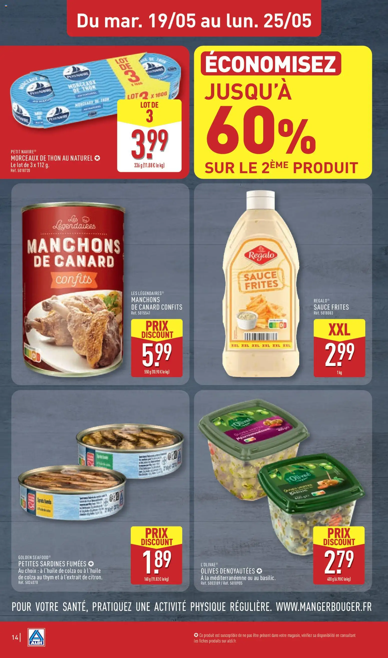 {H1} | Page: 16 | Produits: Thon au naturel, Olives, Frites, Thon