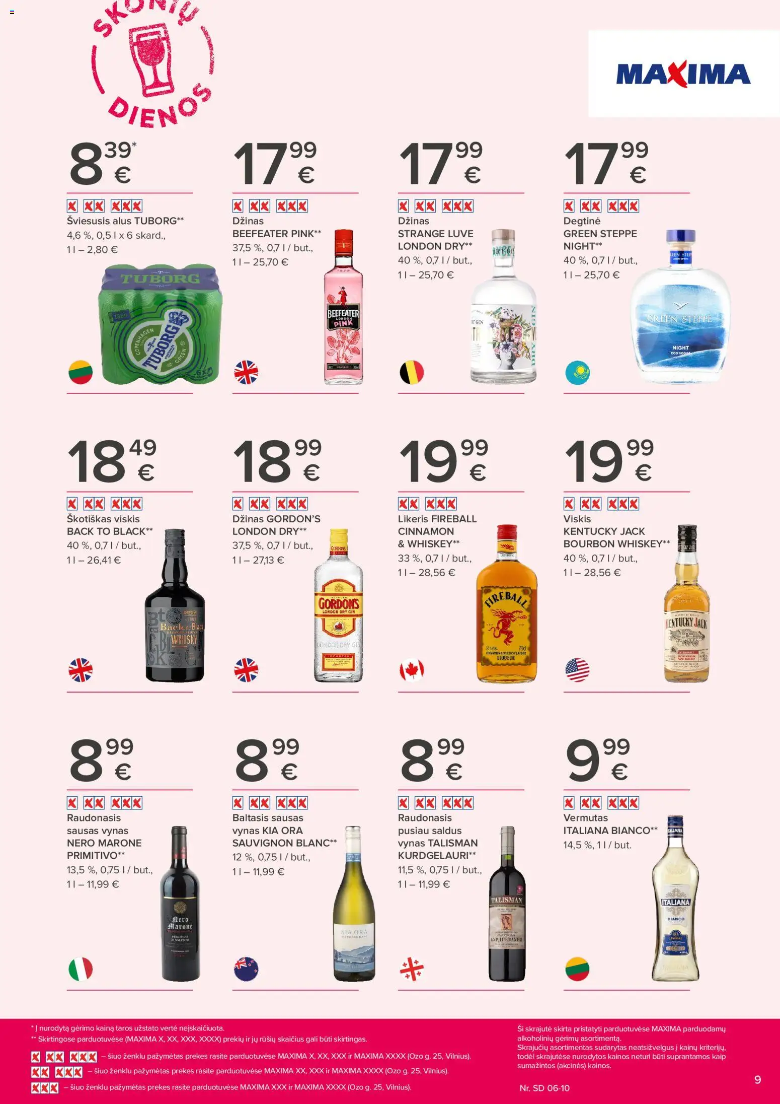 MAXIMA akcijos nuo 28.05.2026 | Puslapis: 9 | Prekių: Viskis, Vynas, Alus, Džinas