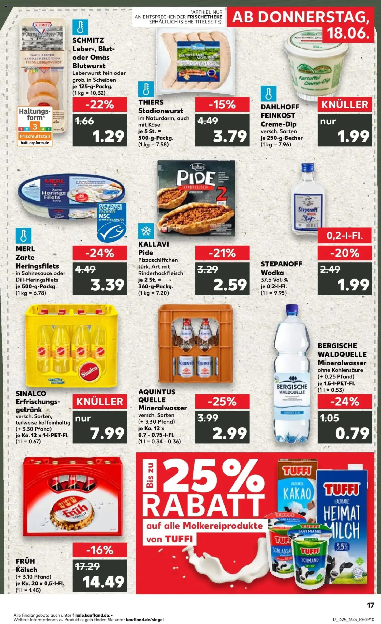 Kaufland Prospekt Wuppertal – gültig ab 15.06.2026 | Seite: 2 | Produkte: Sinalco, Käse, Pizza, Wodka