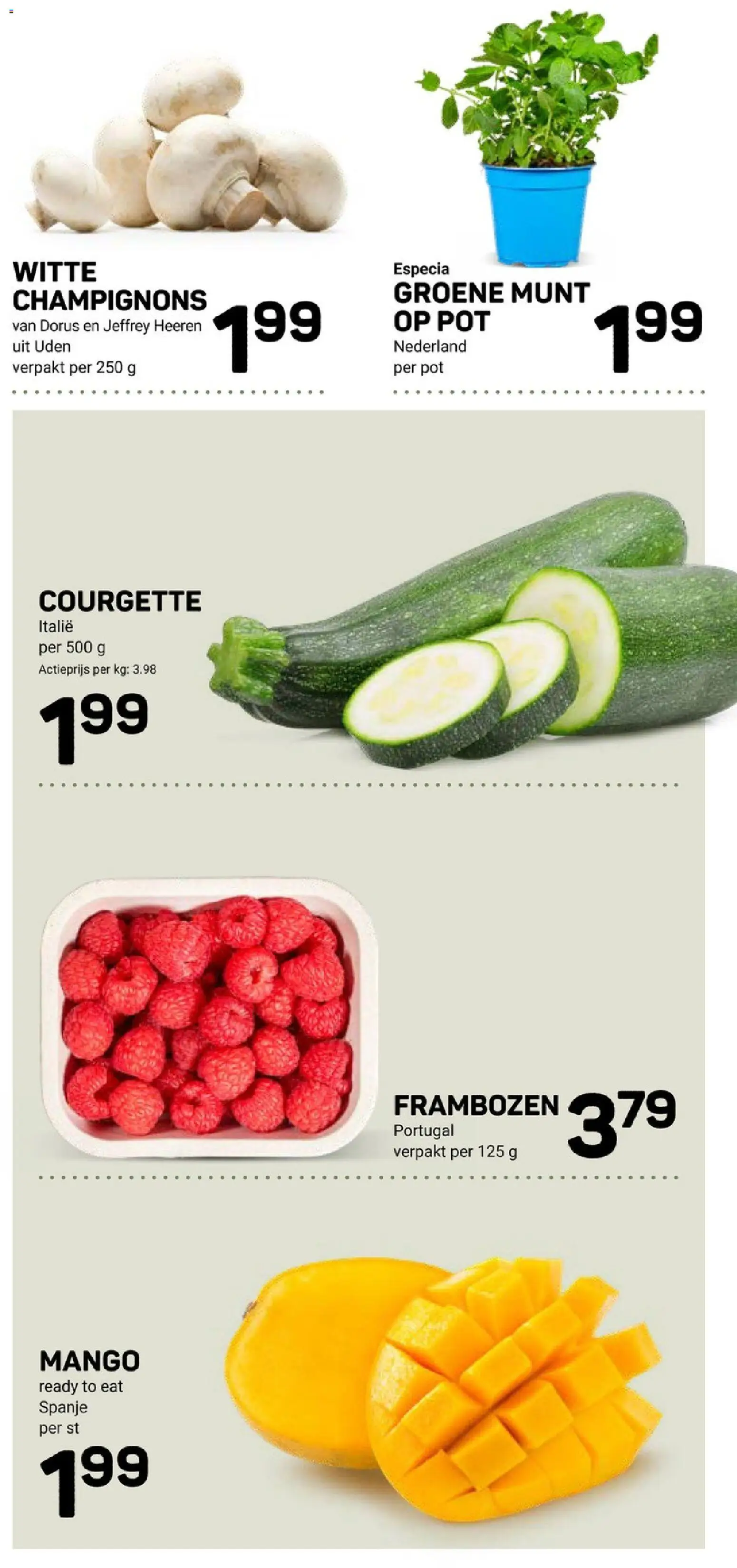 {H1} | Pagina: 11 | Producten: Munt, Courgette, Champignons, Pot
