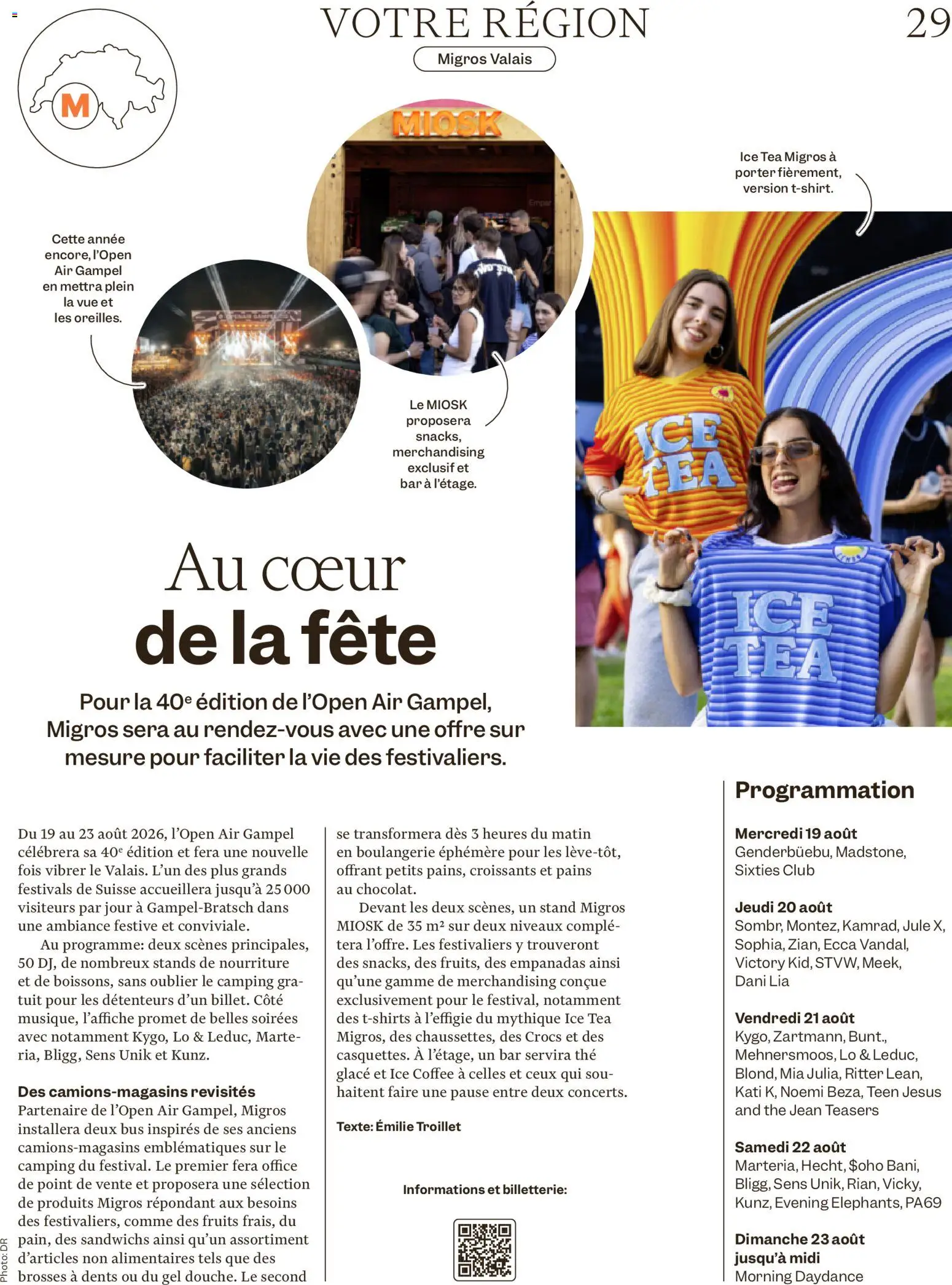 Migros aktionen Magazine FR – gültig ab 12.08.2026 | Seite: 29 | Produkte: T-Shirt, Glace