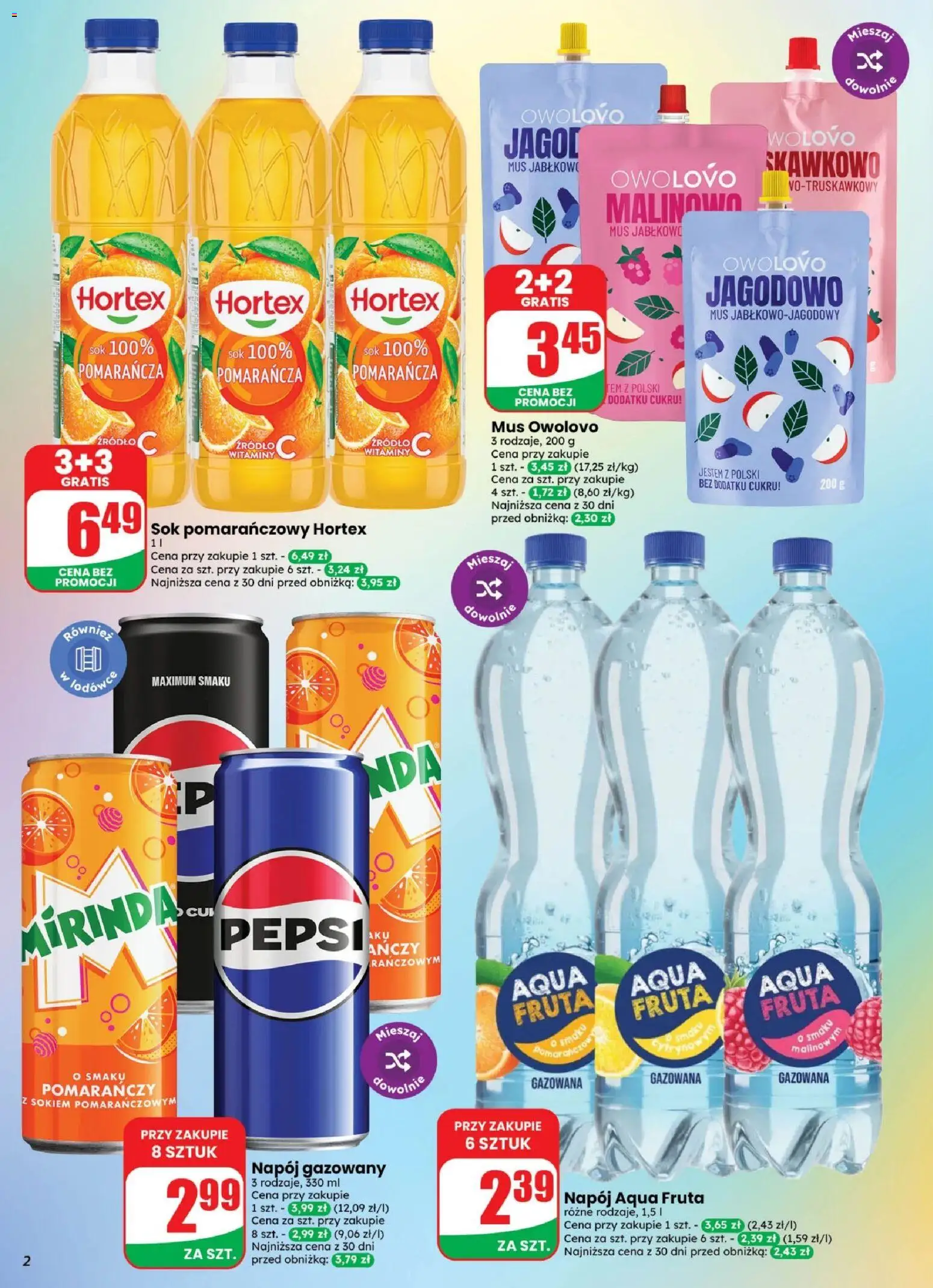Dino gazetka - Weekendowe Okazje od 28.08.2026 | Strona: 2 | Produkty: Sok pomarańczowy, Pepsi, Sok