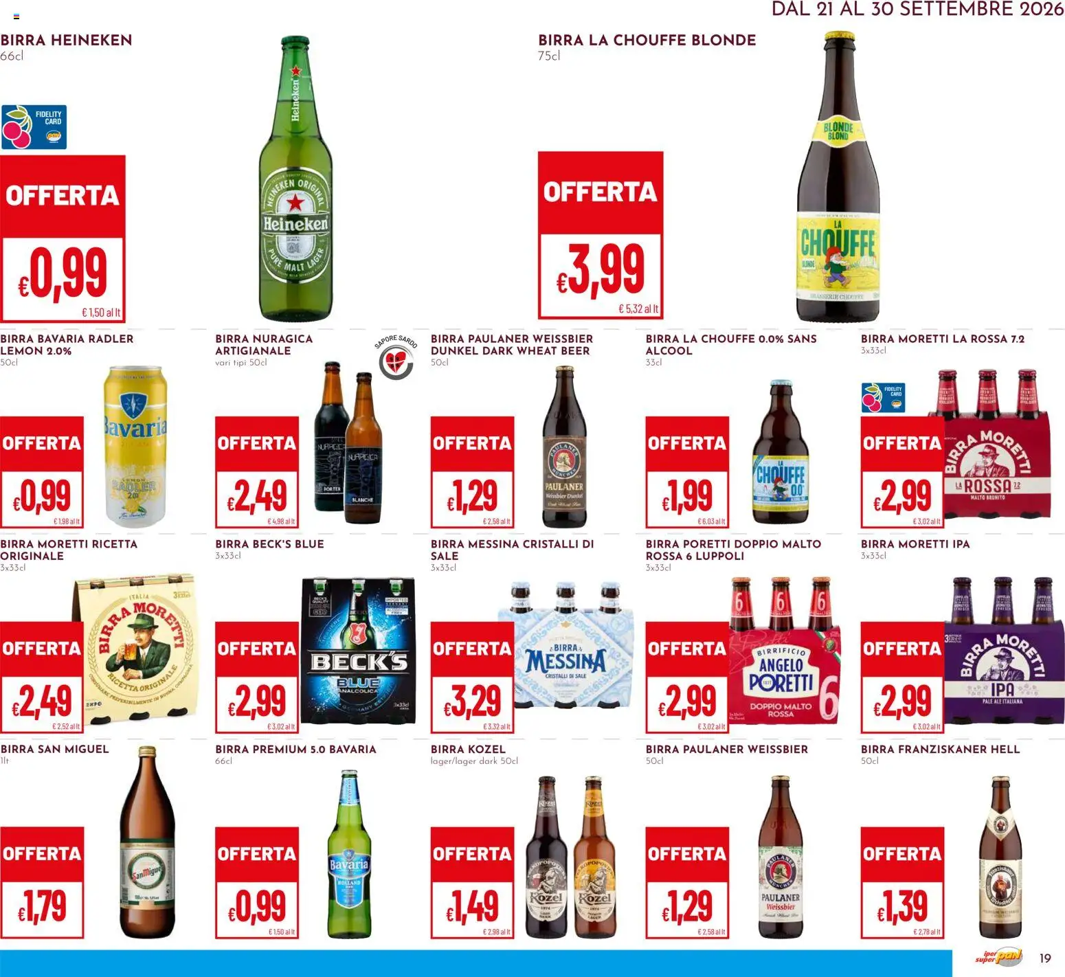 Volantino Pan del 30/09/2026 | Pagina: 19 | Prodotti: Birra Beck's, Birra Kozel, Birra, Birra messina