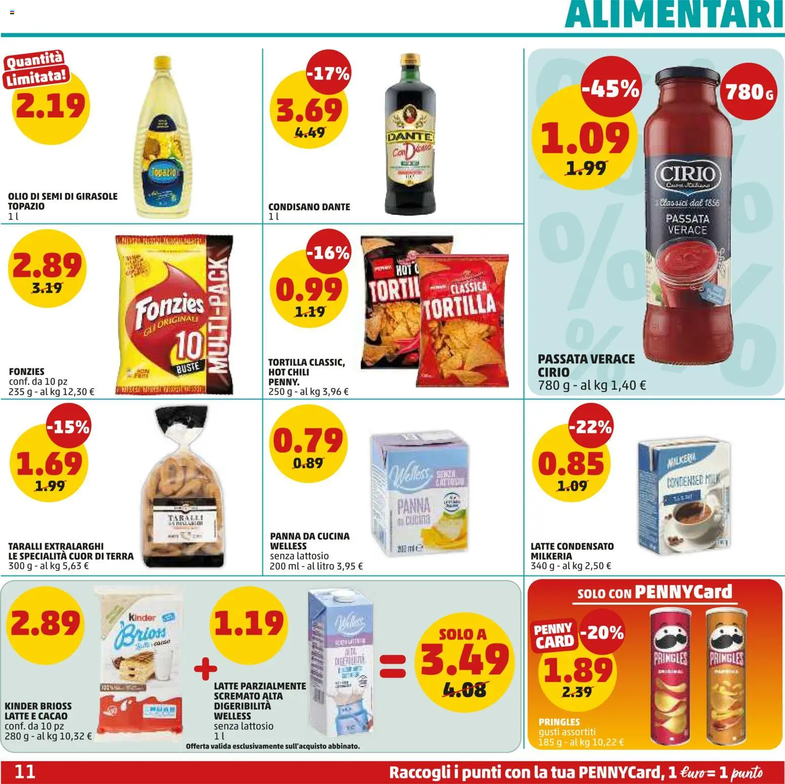 Volantino PENNY del 04.06.2026 | Pagina: 11 | Prodotti: Olio, Taralli, Latte parzialmente scremato, Latte condensato