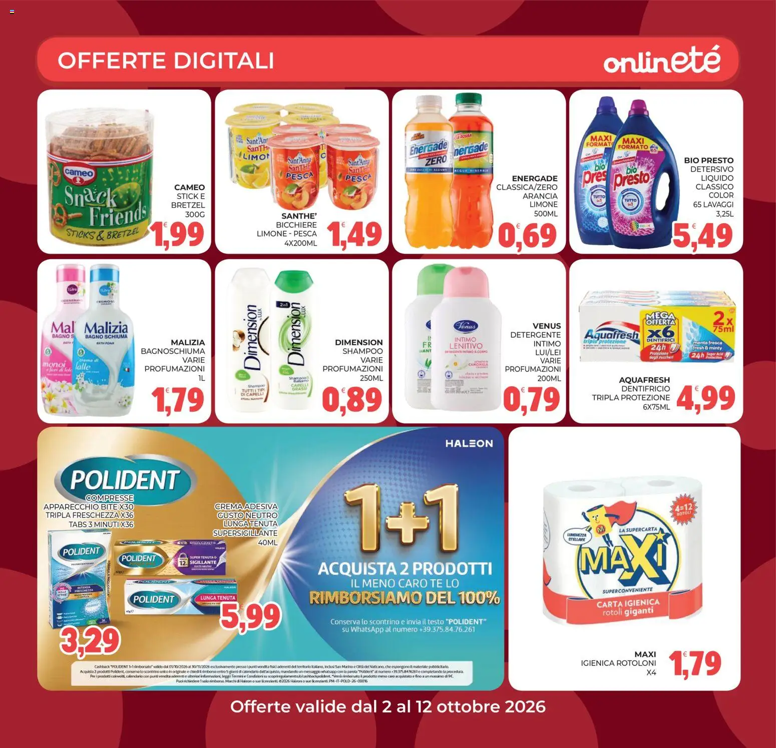 Volantino Eté del 02/10/2026 | Pagina: 27 | Prodotti: Caro, Acqua, Pesca, Bicchiere