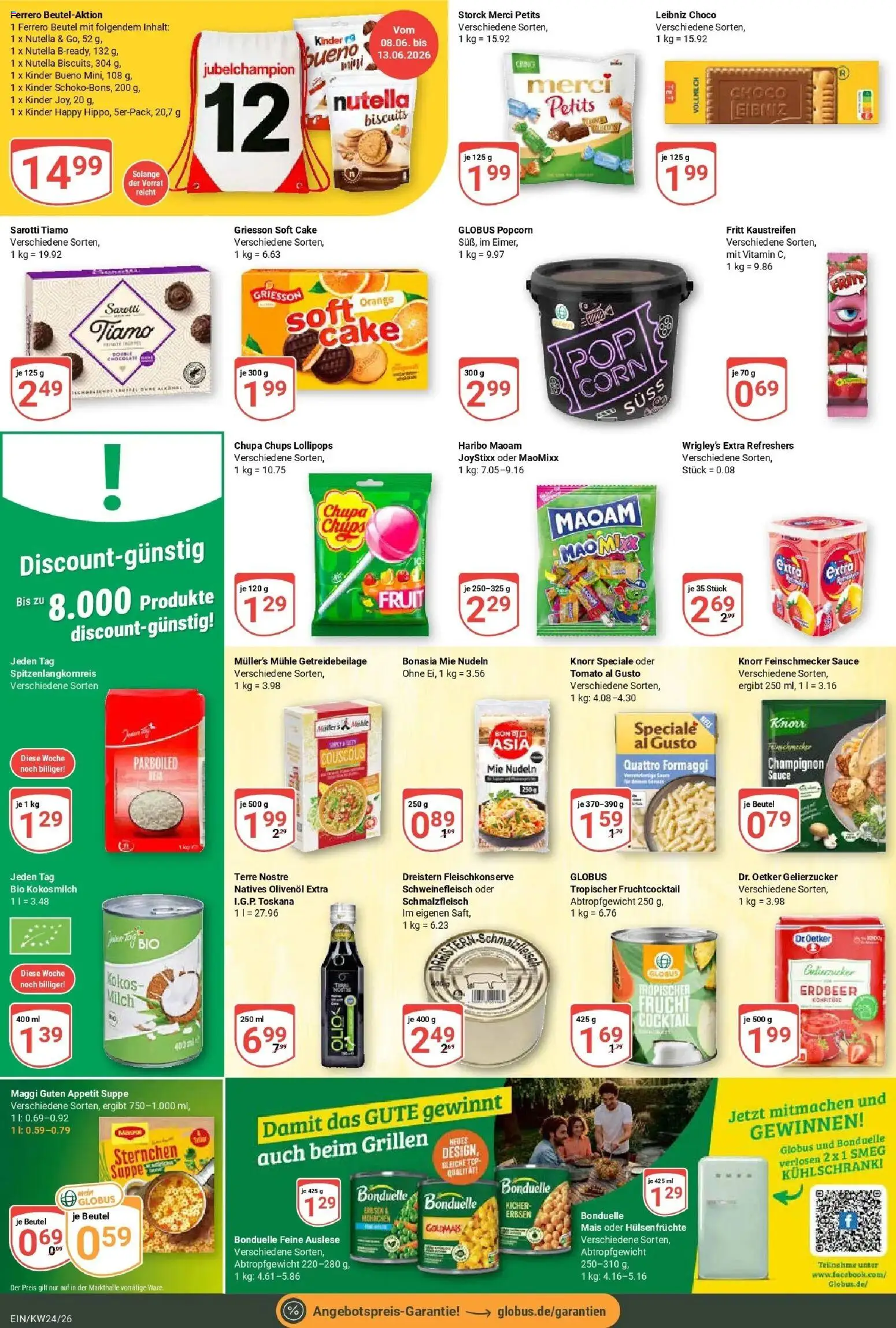 Globus Prospekt Homburg-Einöd – gültig ab 08.06.2026 | Seite: 20 | Produkte: Mühle, Haribo, Schweinefleisch, Erbsen