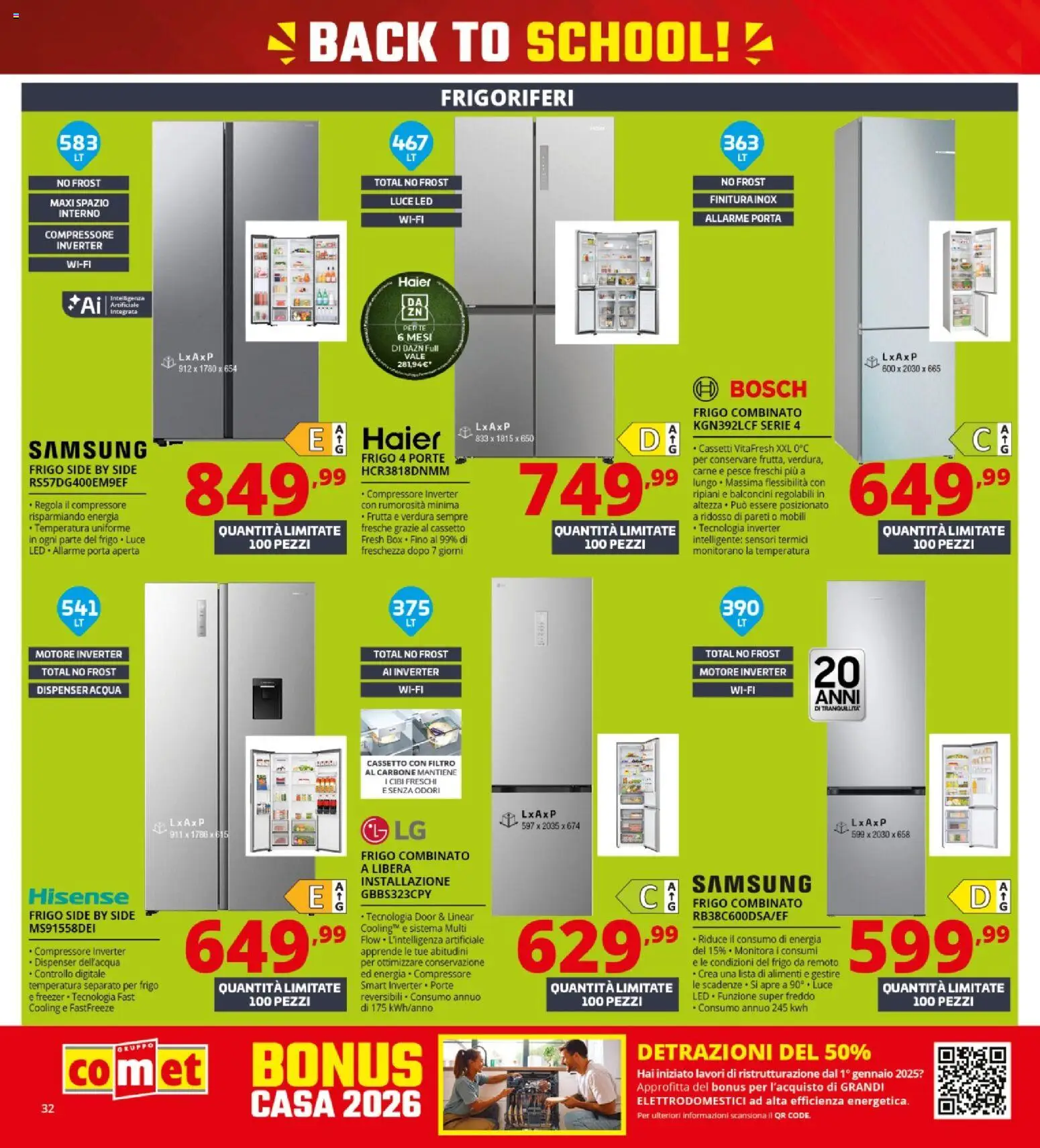 Volantino Comet del 10/09/2026 | Pagina: 32 | Prodotti: Porta, Acqua, Frutta, Luce LED