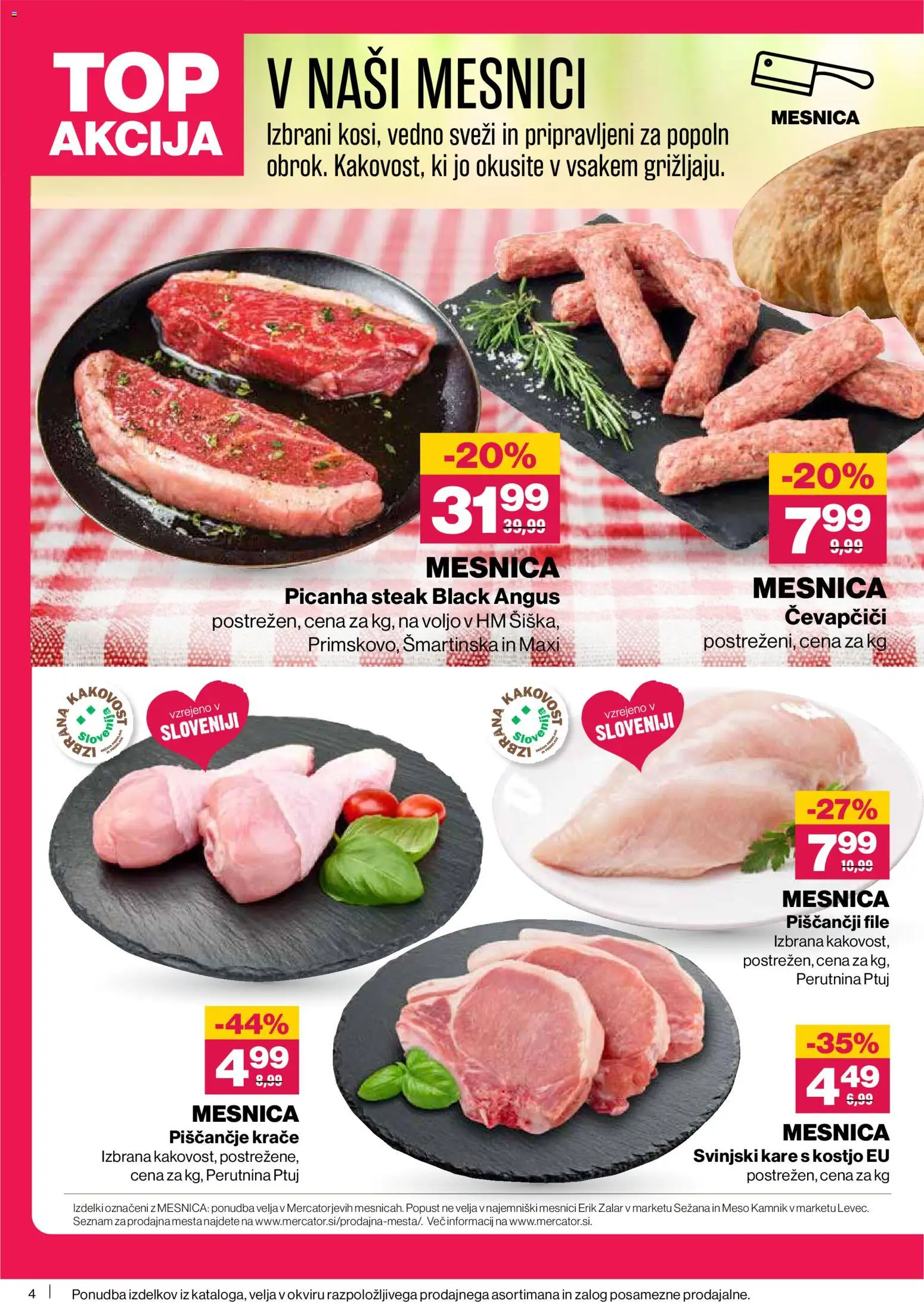 Novi Mercator katalog ponudbe – veljaven od 26.06.2026 | Stran: 4 | Izdelki: Čevapčiči