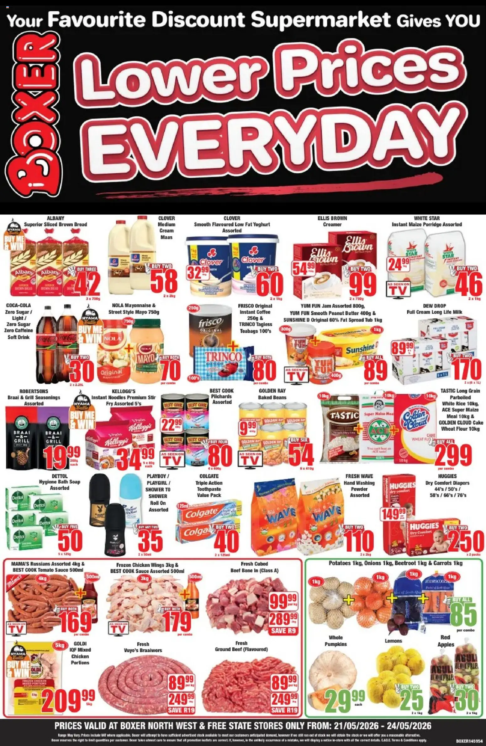 New Boxer catalogue – valid from 21.05.2026 | Page: 1 | Products: Cake, Shower, Beef, Seasoning