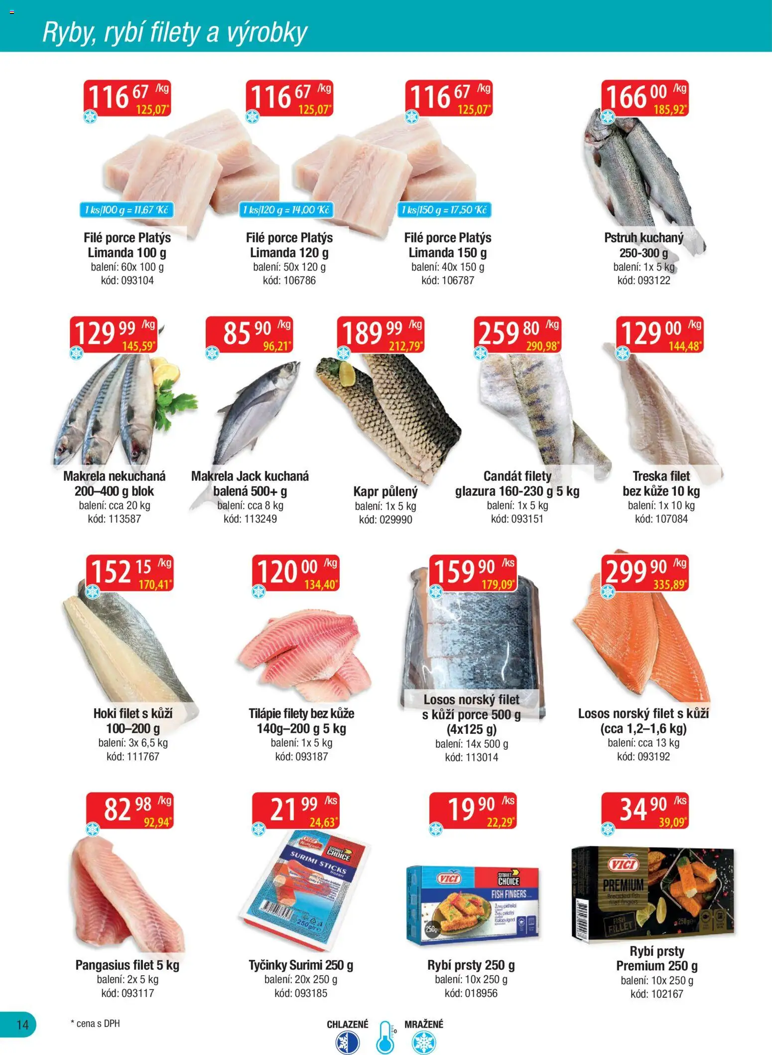 Astur & Qanto leták - Velkoobchod fresh 09/2026 od 01.09.2026 | Strana: 14 | Produkty: Treska, Rybí prsty, Surimi, Kapr