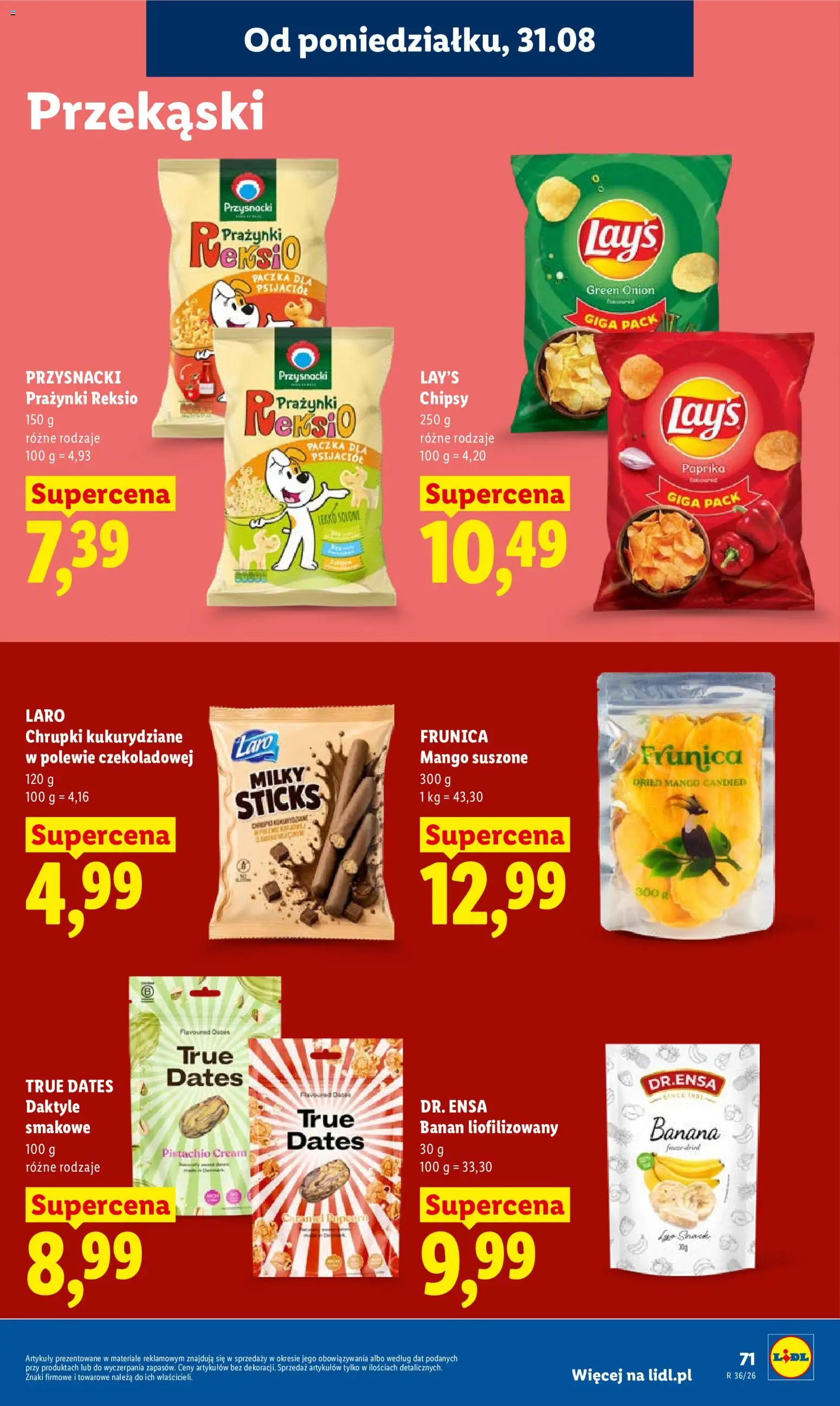 Lidl Polsko leták od 31.08.2026 | Strana: 73 | Produkty: Mango, Paprika, Lay's, Chipsy