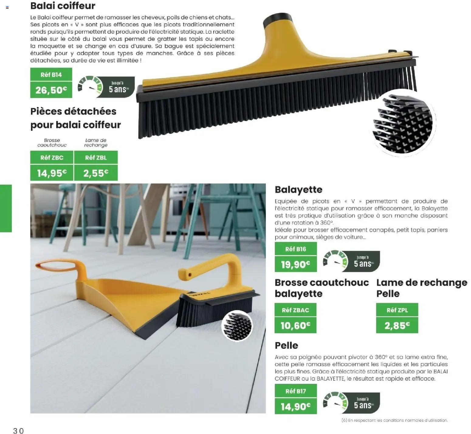 {H1} | Page: 30 | Produits: Brosse, Balai, Tapis, Bague