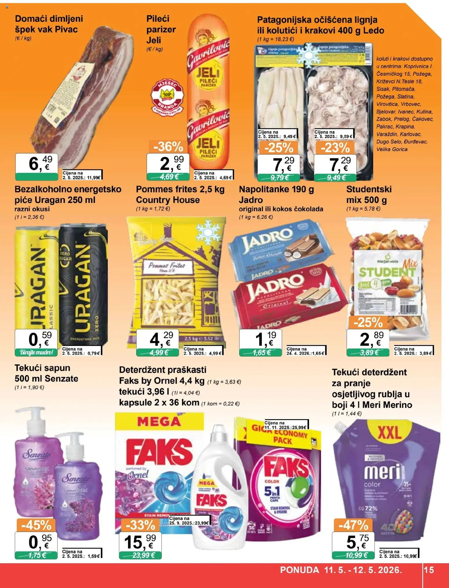 KTC katalog | vrijedi od 06.05.2026 | Stranica: 15 | Proizvodi: Pommes frites, Ledo, Voće, Parizer