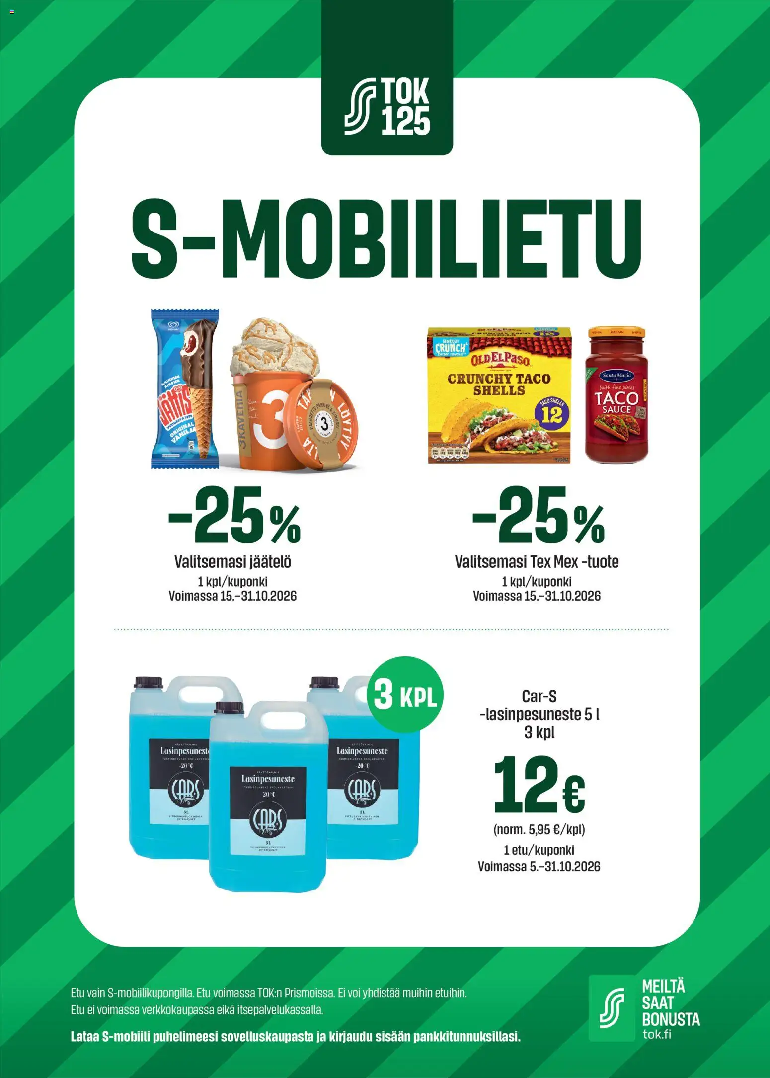 Prisma S-Mobiilietu – voimassa 15/10/2026 alkaen | Sivu: 1 | Tuotteet: Voi, Jäätelö, Lasinpesuneste