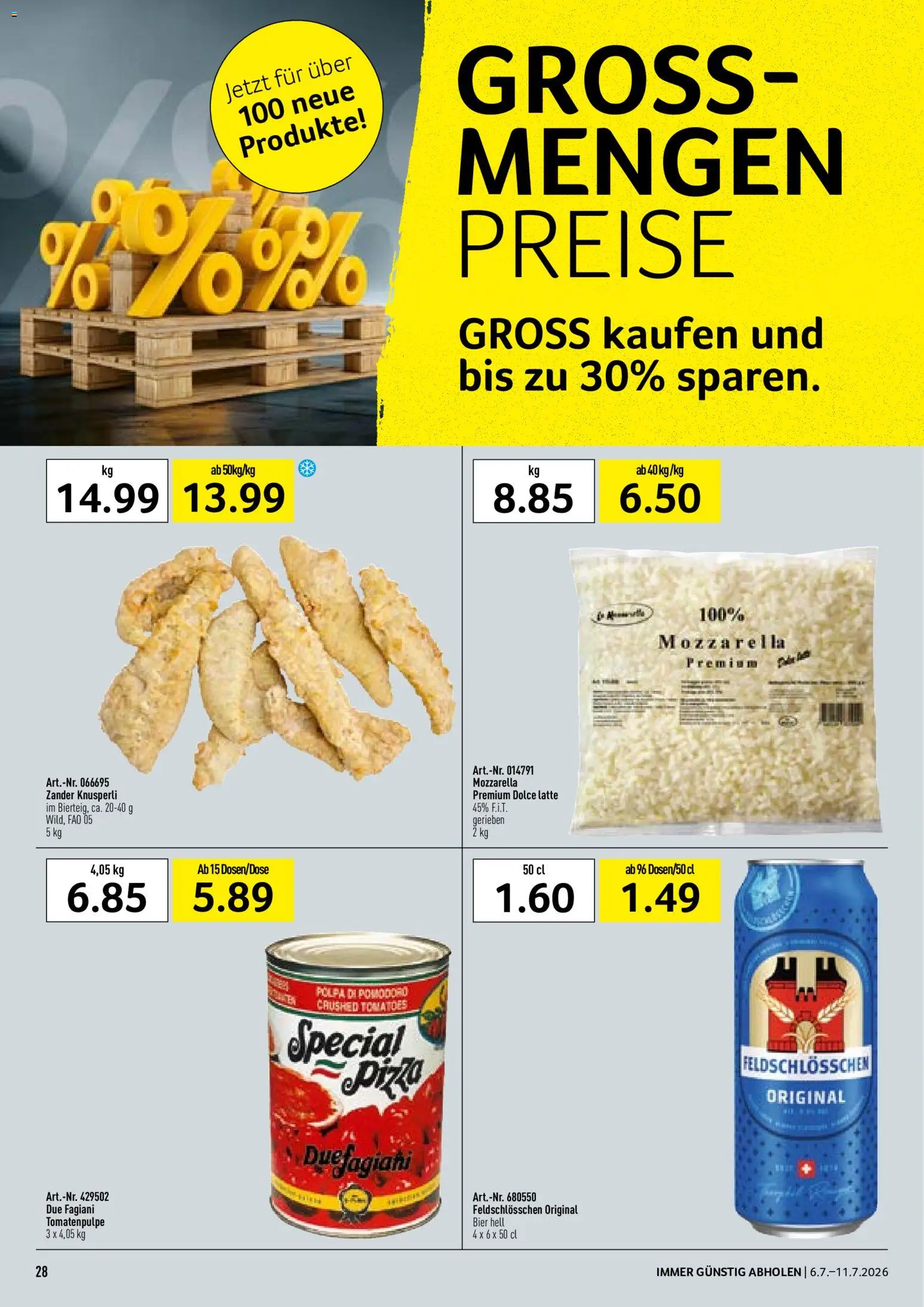 Prodega aktionen – gültig ab 06.07.2026 | Seite: 28 | Produkte: Pizza, Bier