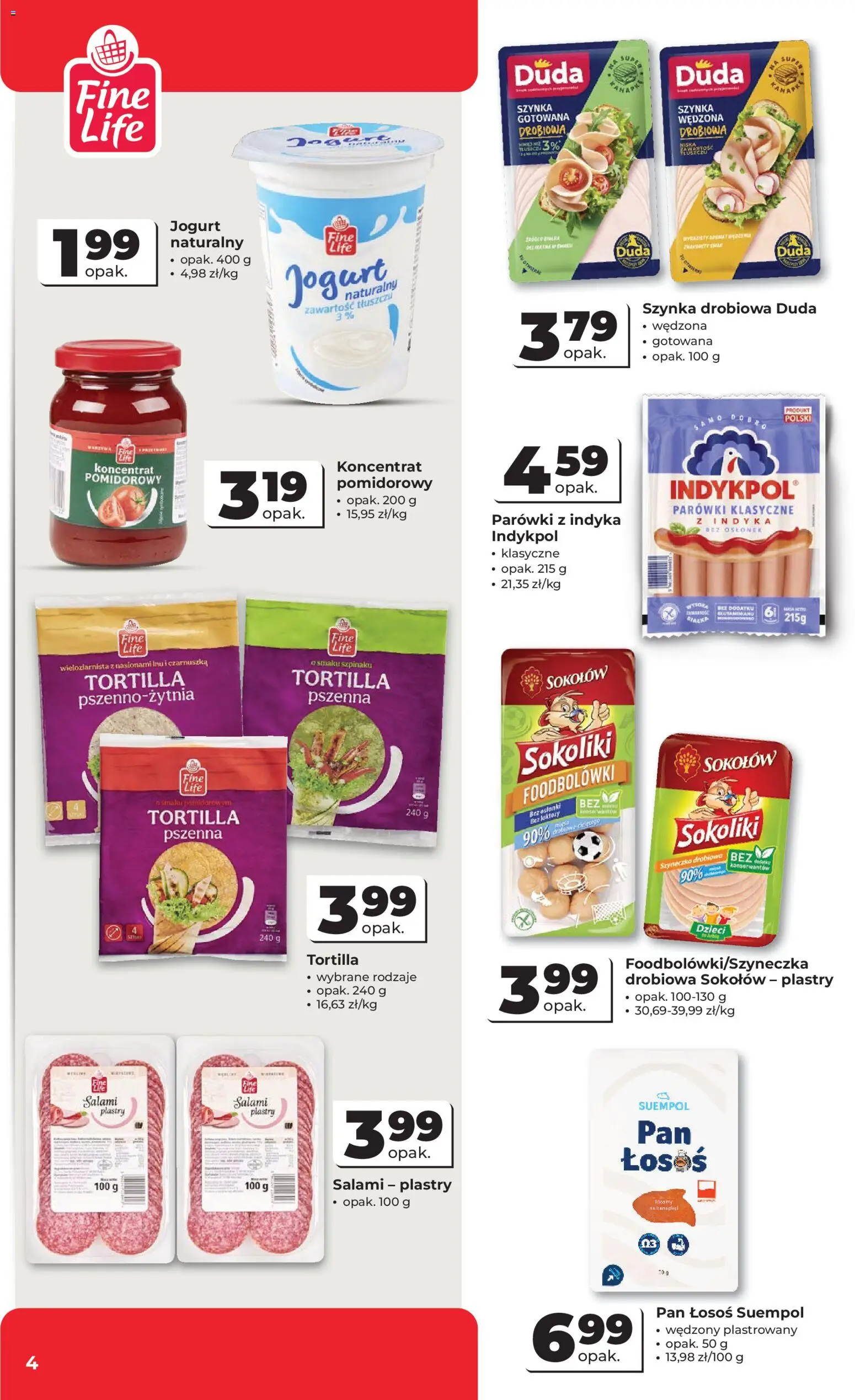 Odido gazetka od 19.08.2026 | Strona: 4 | Produkty: Jogurt naturalny, Tortilla, Jogurt, Szynka gotowana