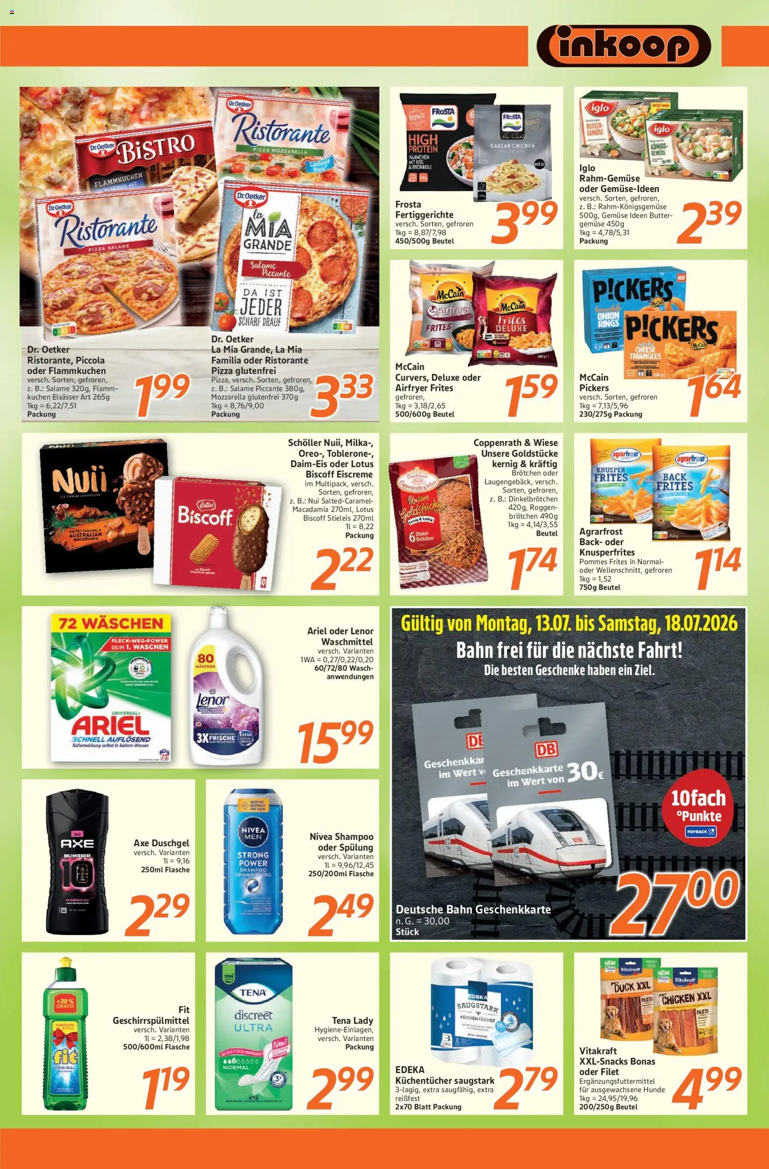 Inkoop Prospekt – gültig ab 13.07.2026 | Seite: 6 | Produkte: Lenor, Pommes frites, Waschmittel, Kuchen