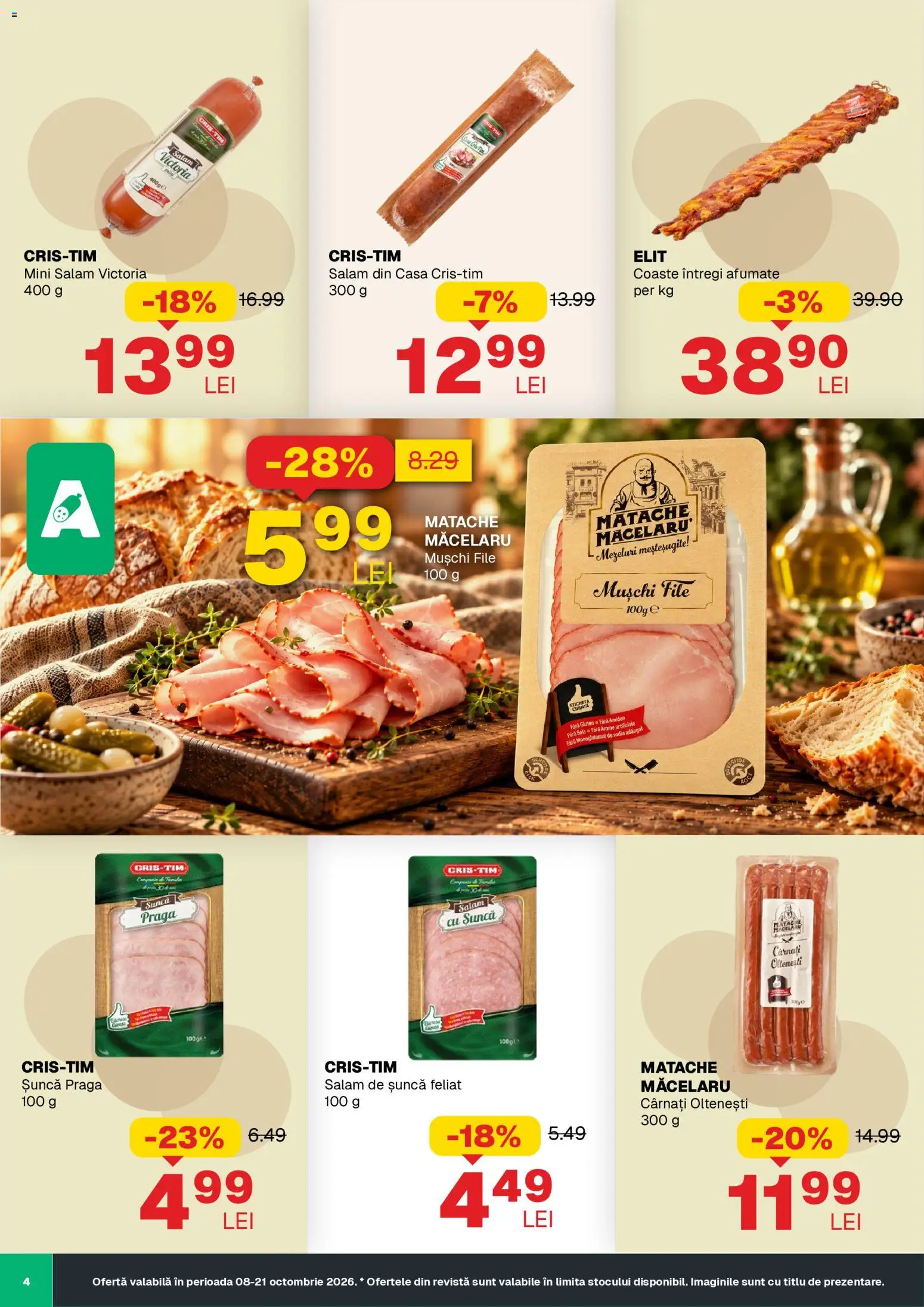 Noul catalog Annabella – valabil de la 08.10.2026 | Pagină: 4 | Produse: Sunca praga, Mușchi, Șuncă, Cârnați