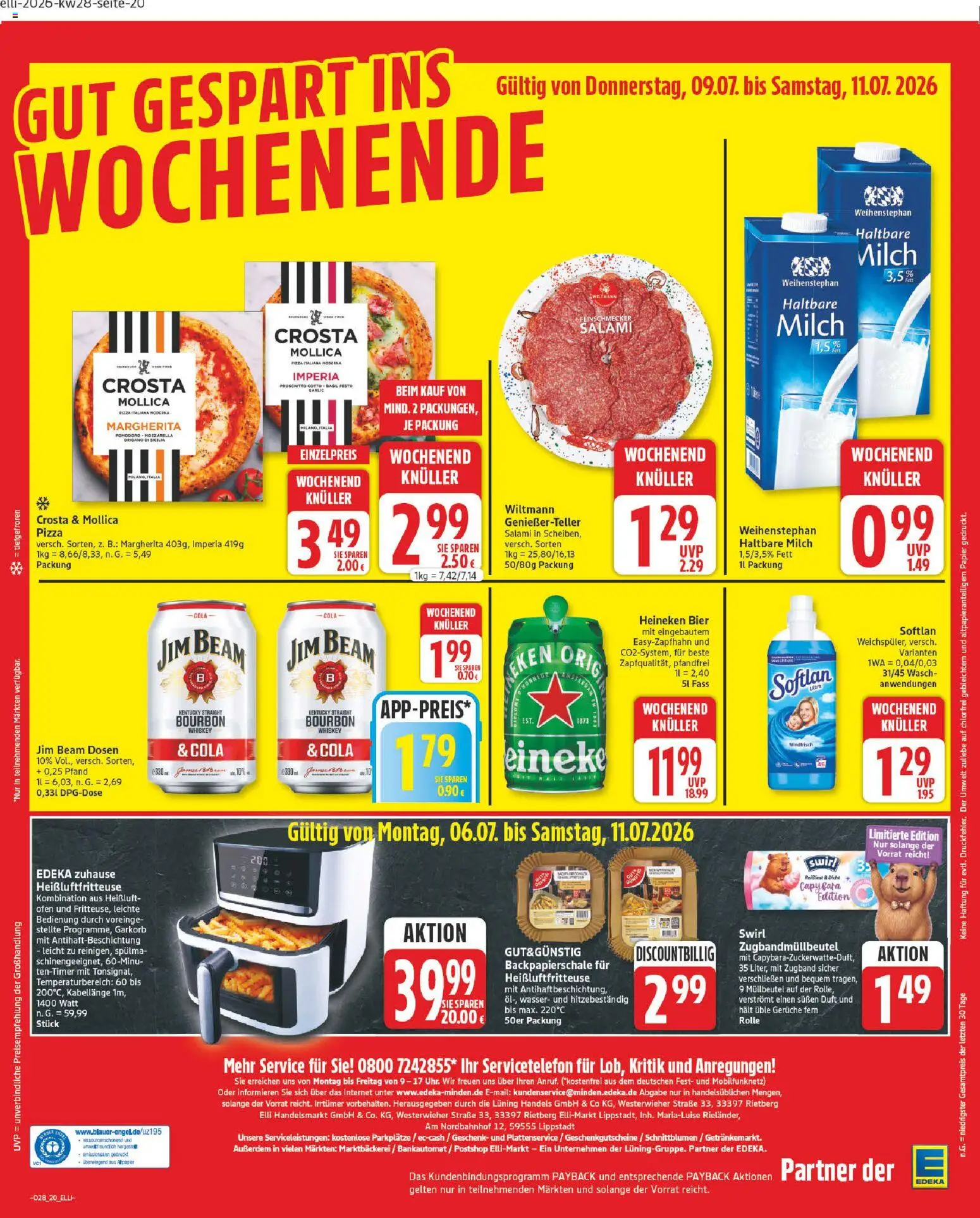 Elli Markt Prospekt Verl – gültig ab 06.07.2026 | Seite: 20 | Produkte: Mozzarella, Duft, Heineken, Heißluftfritteuse