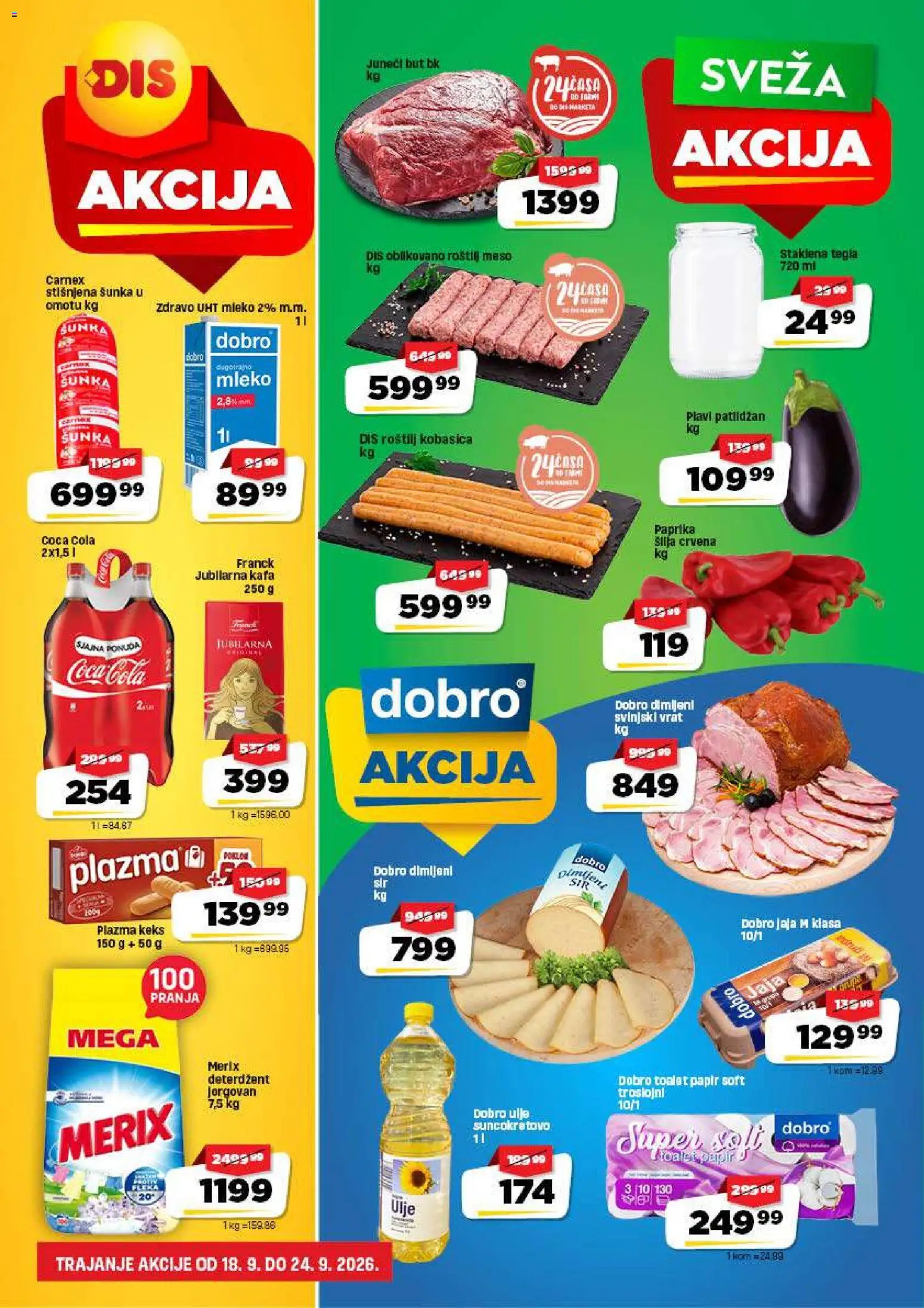 Super DIS katalog - važi od 18.09.2026 | Strana: 1 | Proizvode: Paprika, Jaja, Ulje, Tegla