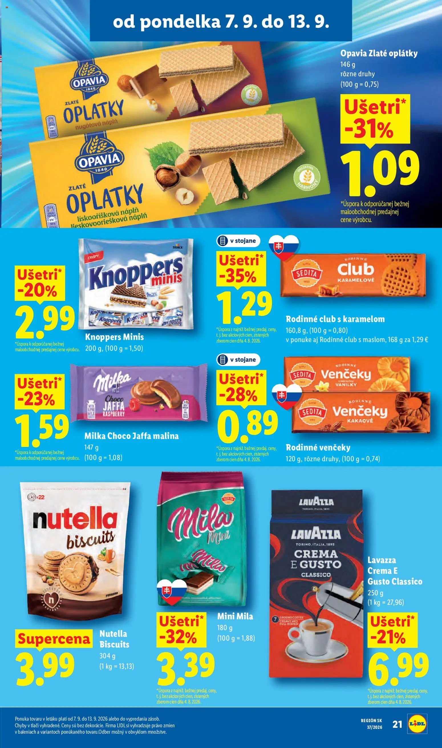 Nové Lidl akcie – leták je platný od 07.09.2026 | Strana: 23 | Produkty: Venčeky, Lavazza, Mila, Milka