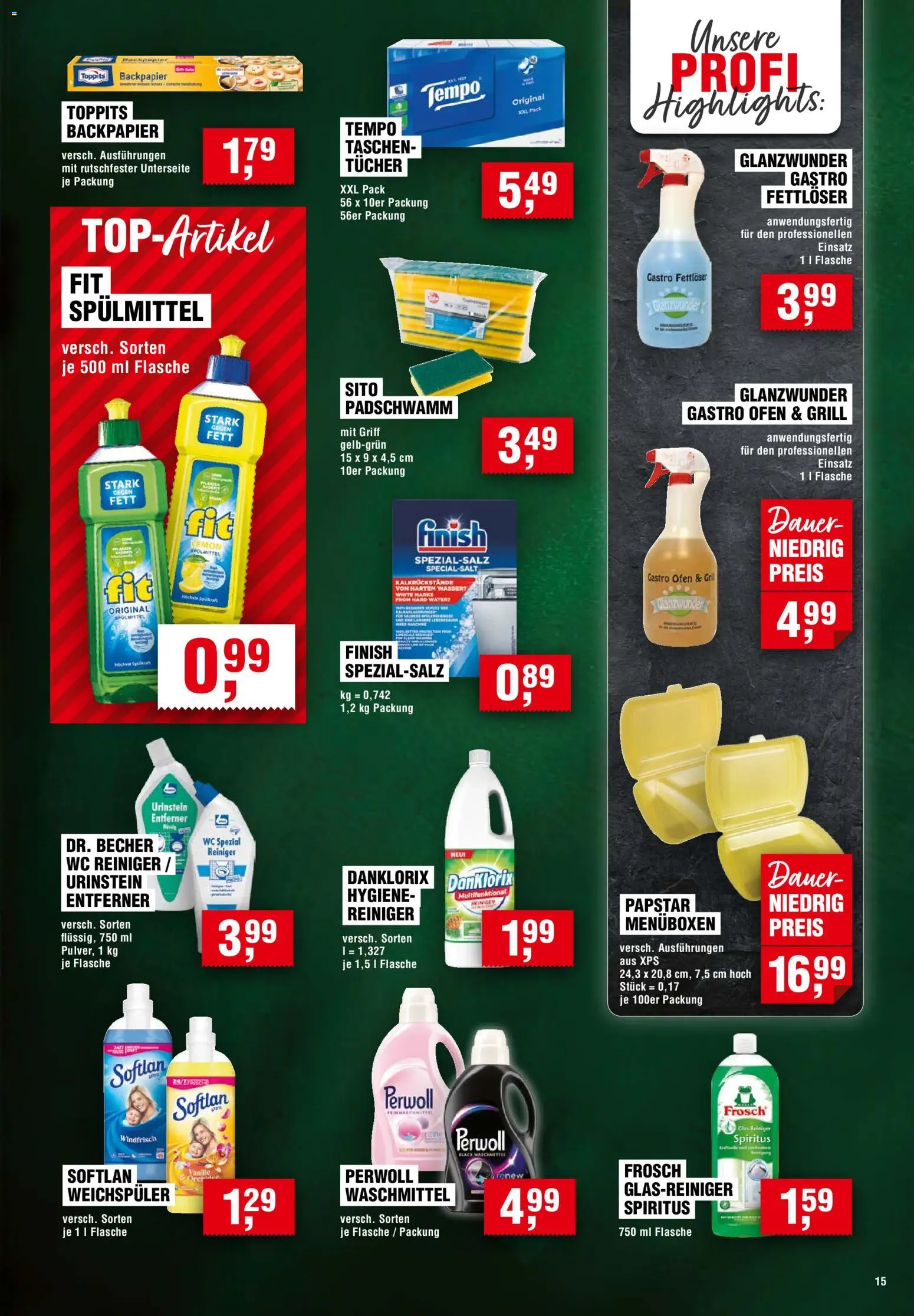 Handelshof Prospekt – gültig ab 15.10.2026 | Seite: 15 | Produkte: Grill, Perwoll, Finish, Tempo