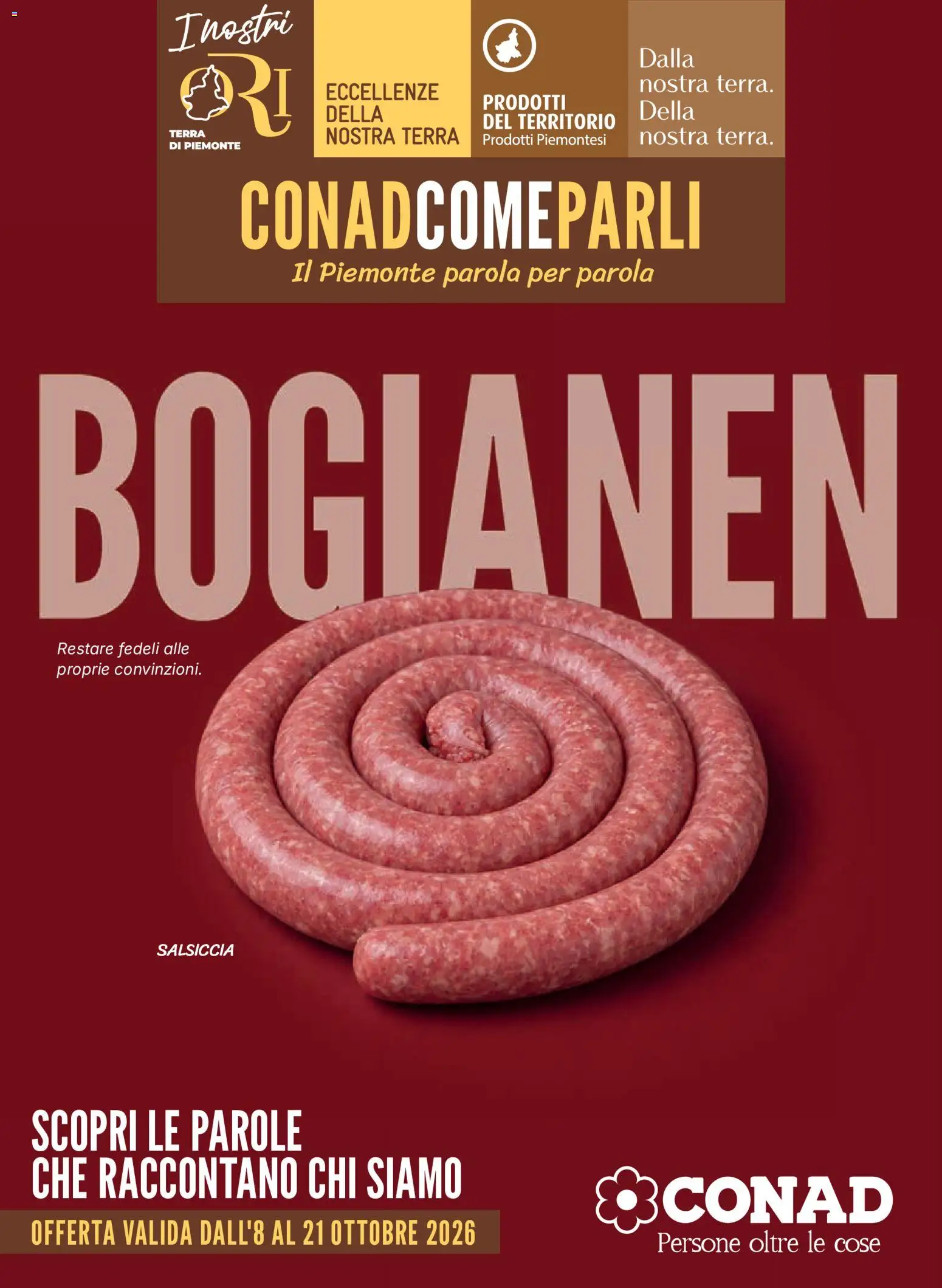 Volantino Conad del 08/10/2026 | Pagina: 1 | Prodotti: Salsiccia, Terra