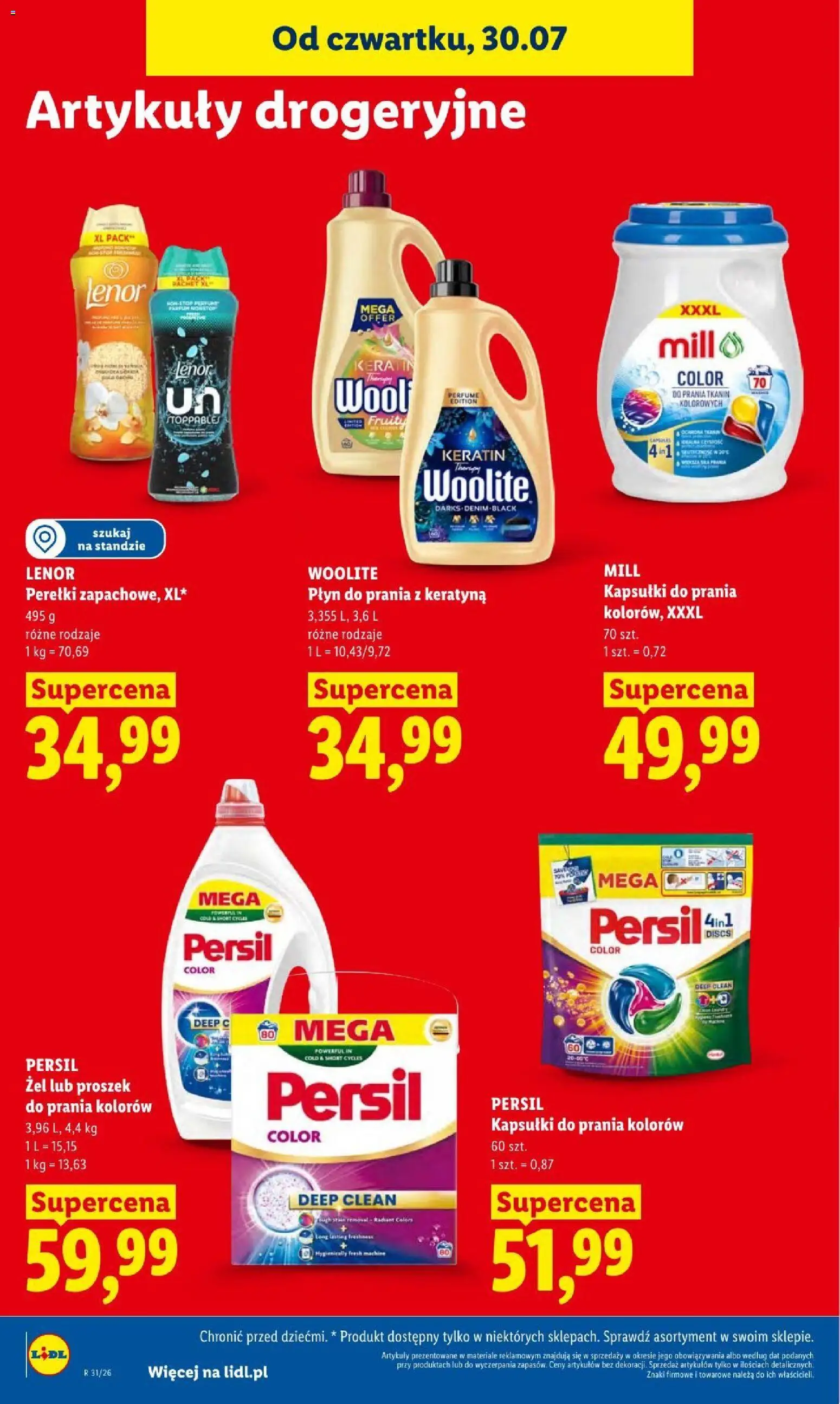 Lidl gazetka od 30.07.2026 | Strona: 92 | Produkty: Persil, Kapsułki do prania, Proszek do prania, Detergent