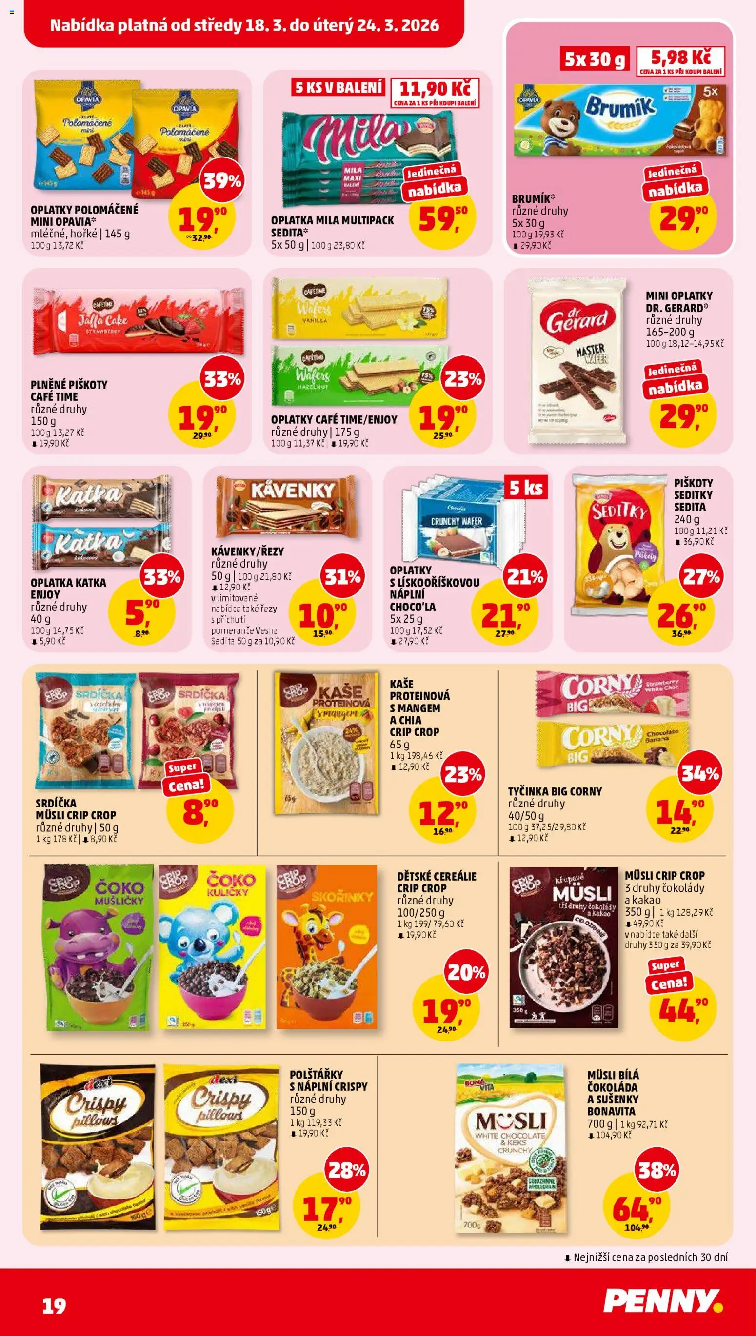 Penny Market leták od 18.03.2026 | Strana: 19 | Produkty: Piškoty, Oplatky, Brumik, Sušenky