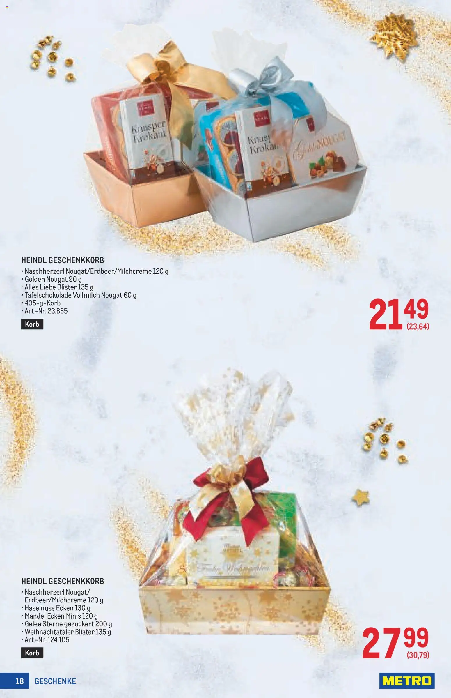 Metro angebote Weihnachtsdeko gültig ab 15.10.2026 | Seite: 18 | Produkte: Mandel, Vollmilch, Korb