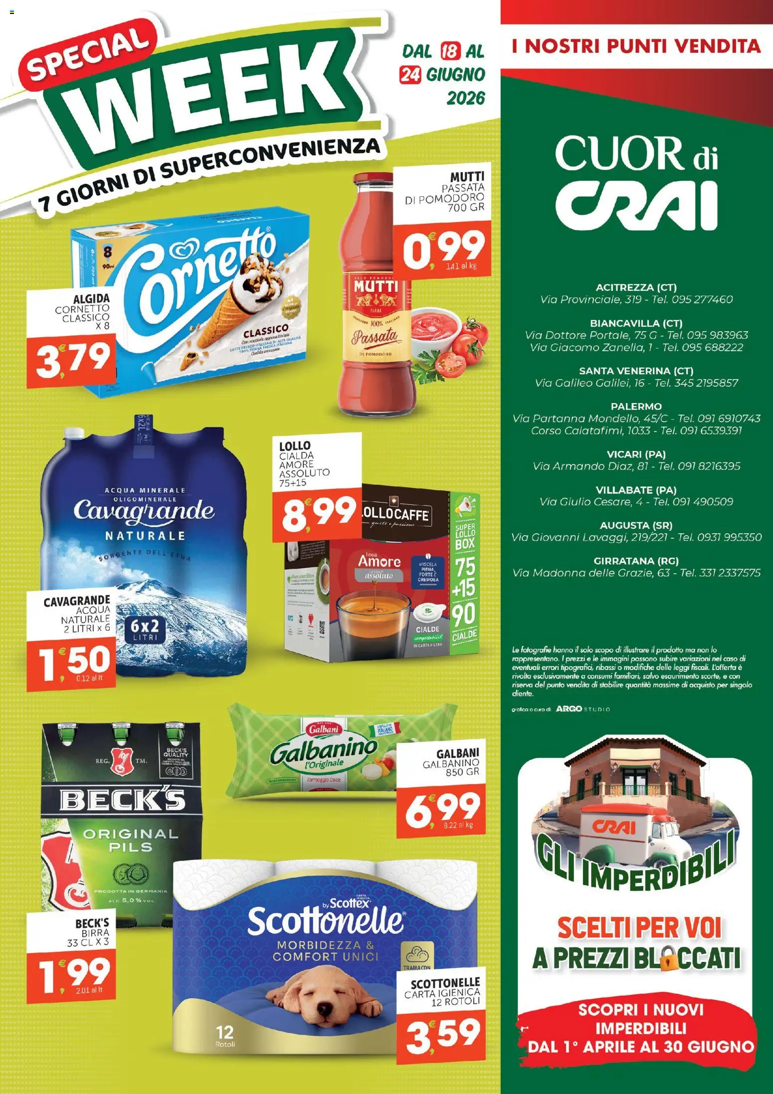 Volantino CRAI del 11.06.2026 | Pagina: 8 | Prodotti: Carta igienica, Panna, Latte, Formaggio