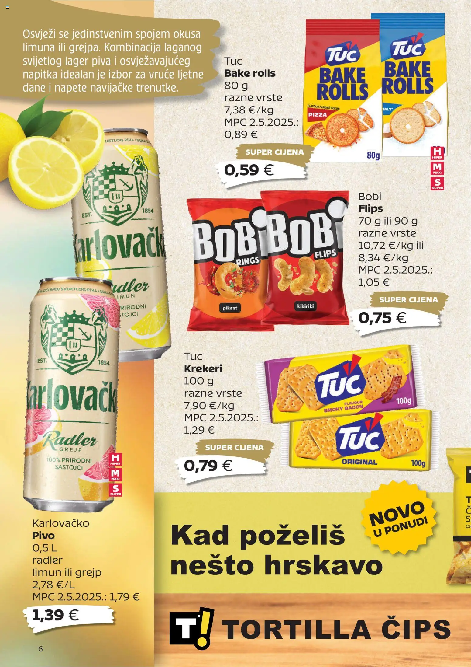 Tommy katalog | vrijedi od 08.06.2026 | Stranica: 6 | Proizvodi: Karlovačko, Čips, Limun, Krekeri