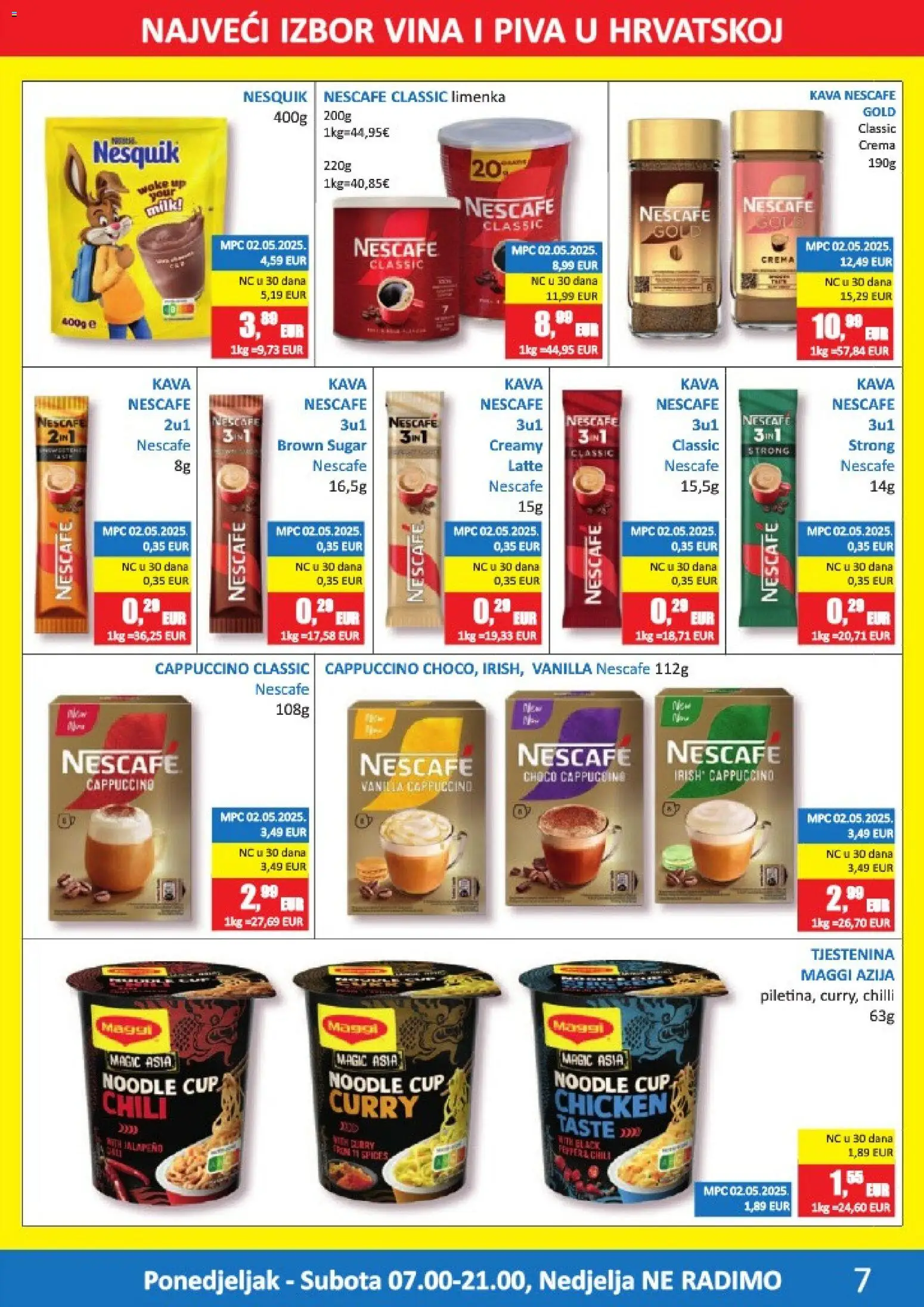 Vrutak katalog | vrijedi od 14.09.2026 | Stranica: 7 | Proizvodi: Nescafe, Tjestenina, Curry, Cappuccino