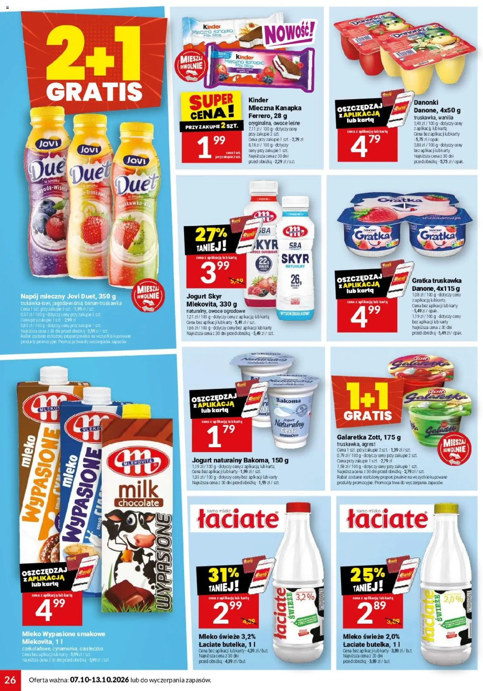 Twój Market gazetka od 07.10.2026 | Strona: 26 | Produkty: Karta, Mleko, Mleko cena, Wanilia