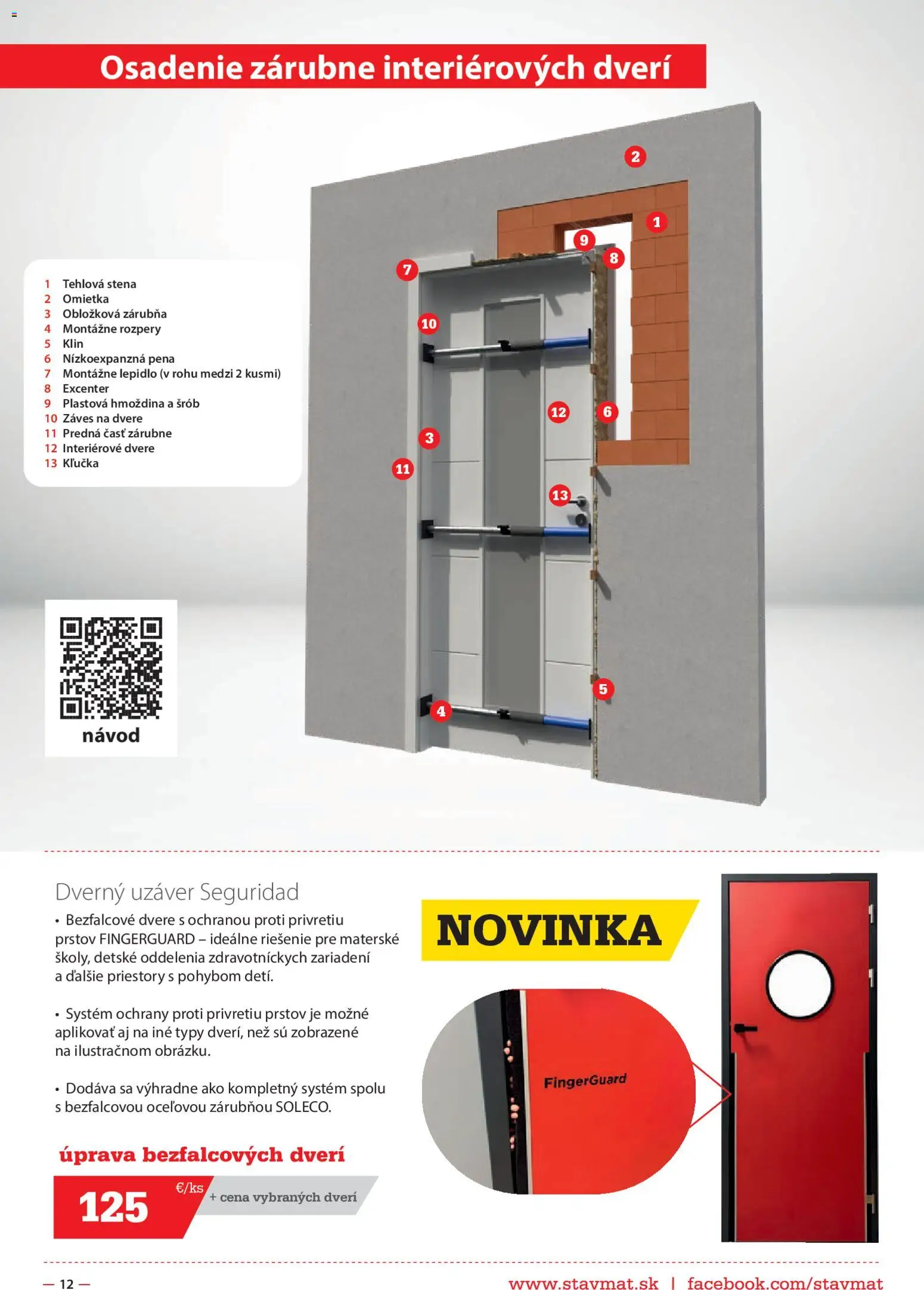 Nové STAVMAT STAVEBNINY akcie – leták je platný od 06.07.2026 | Strana: 12 | Produkty: Bezfalcové dvere, Dvere, Interiérové dvere