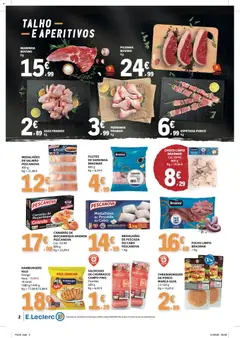 Pré-visualização E.Leclerc folheto Churrasco e Cerveja válido de 02.06.2026 | Página: 2 | Produtos: Pescada, Camarão, Salmão, Microondas