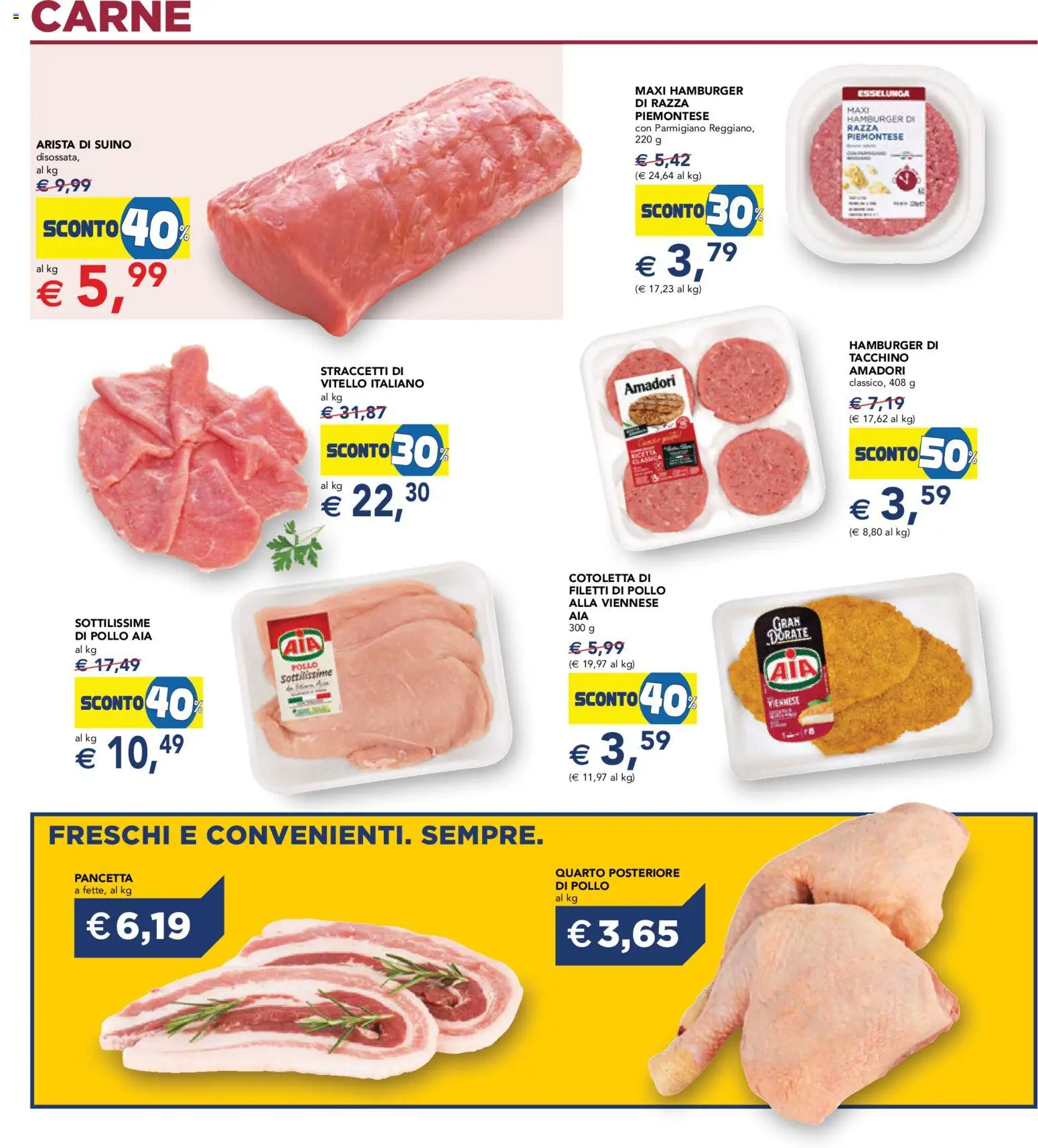 Volantino Esselunga S del 07.05.2026 | Pagina: 15 | Prodotti: Pancetta, Suino, Vitello, Hamburger