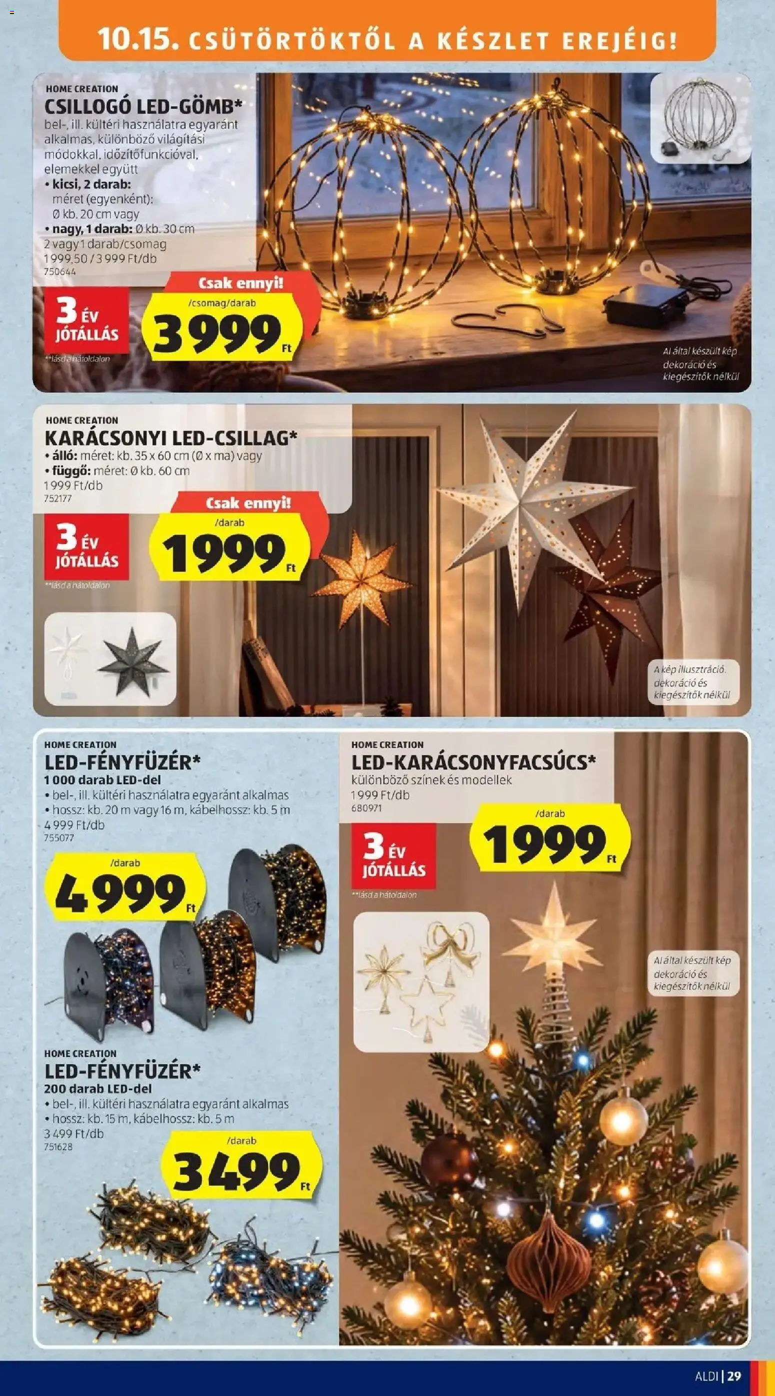 Aldi akciós ujság - amely érvényes a következő dátumtól: 2026.10.15. | Oldal: 29 | Termékek: Világítás, LED, Dekoráció