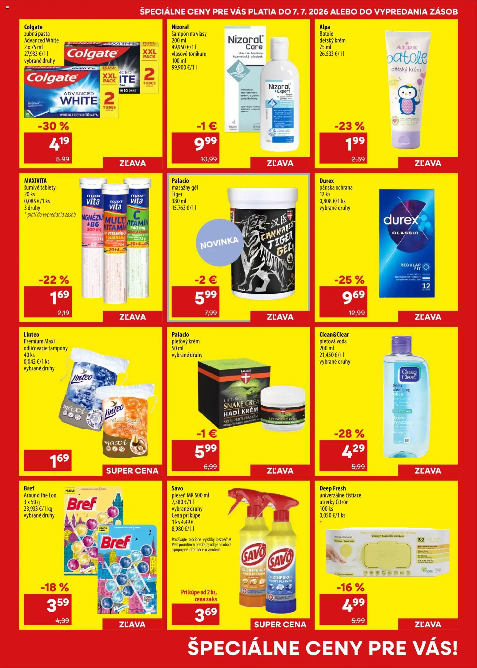 Nové 101 drogerie akcie – leták je platný od 24.06.2026 | Strana: 5 | Produkty: Savo, Šampón, Zubná pasta, Krém