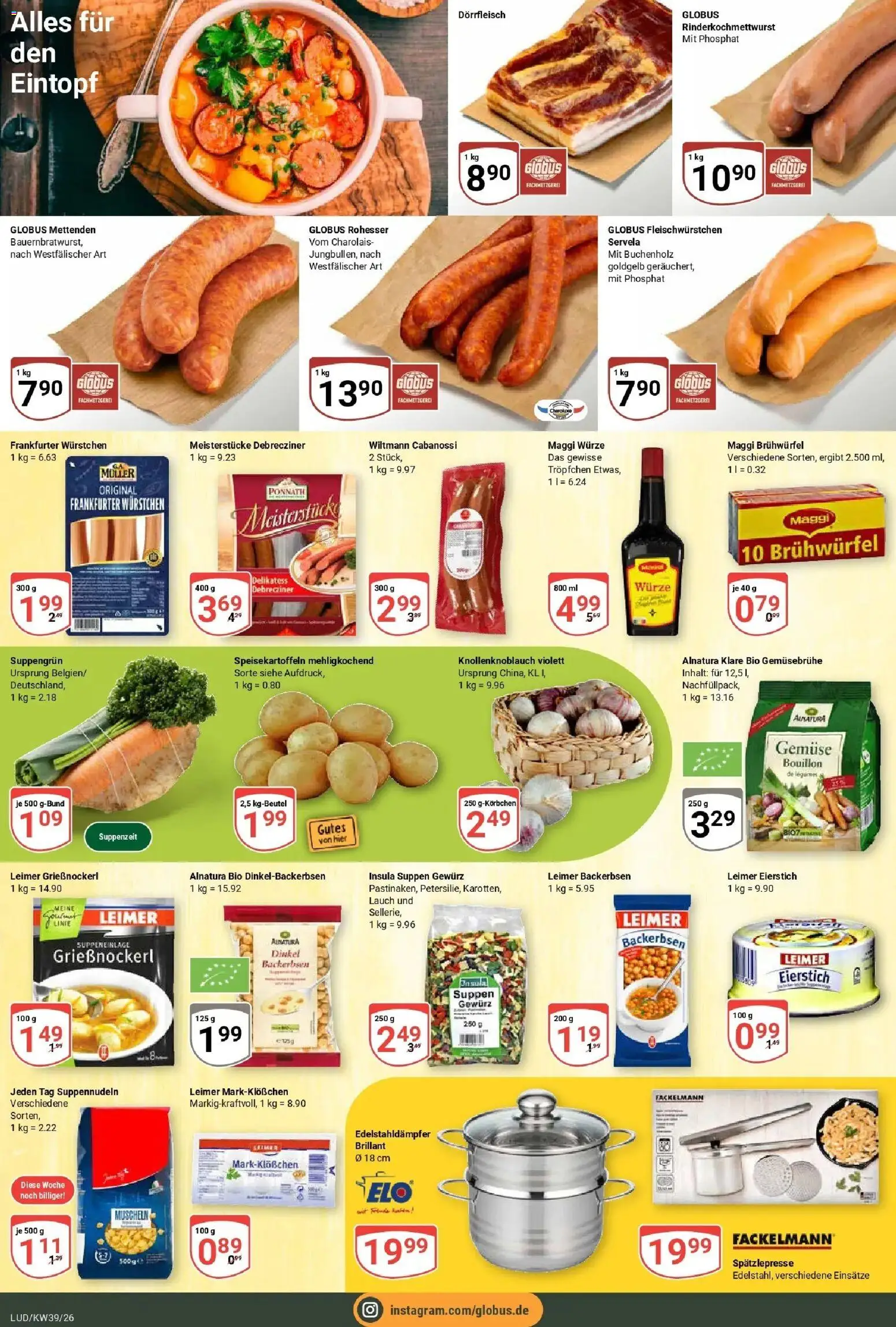Globus Prospekt Ludwigshafen-Oggersheim (ab 21.09.2026) » Angebote online | Seite: 20 | Produkte: Maggi, Gemüse, Lauch