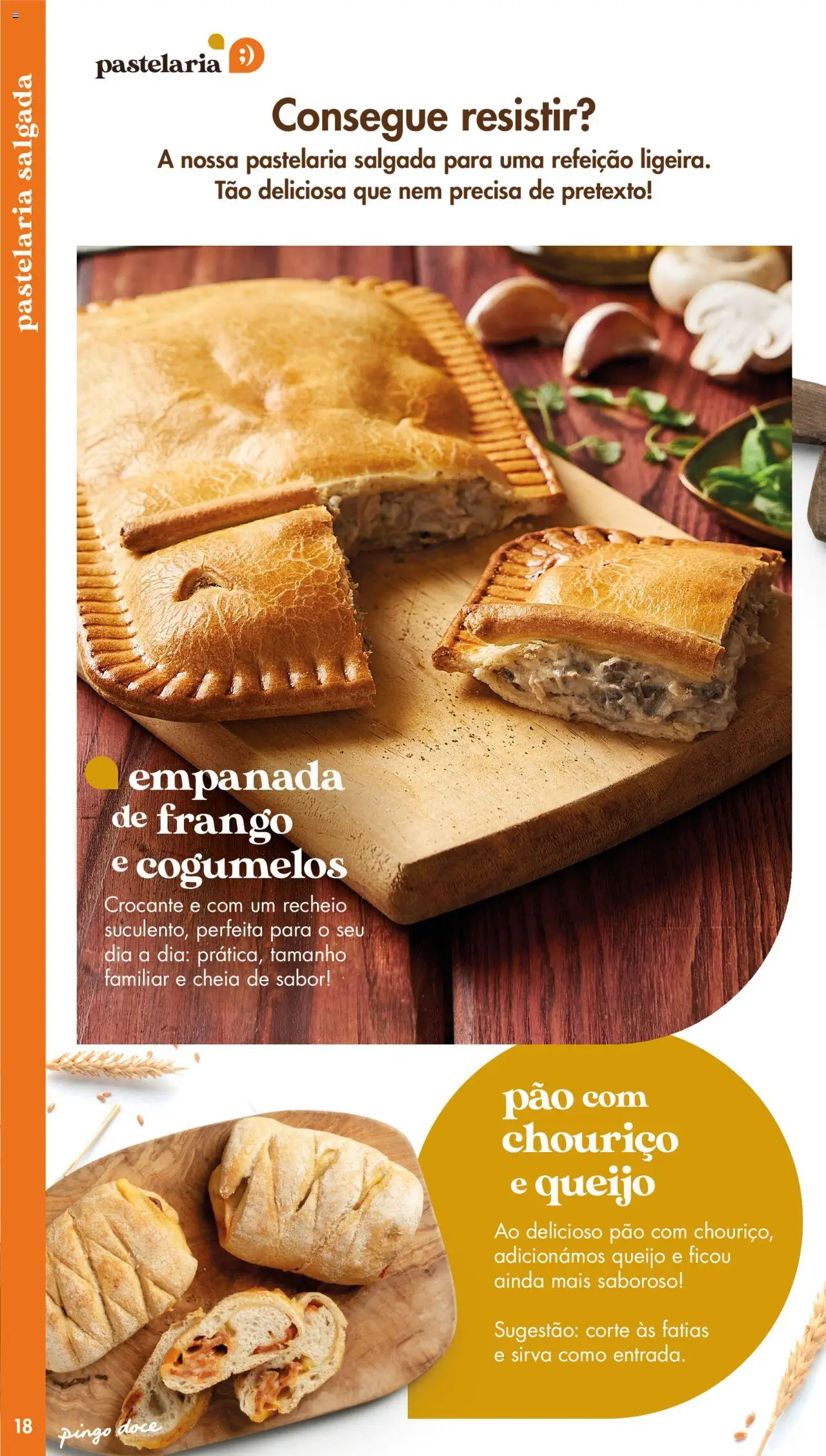 Pingo Doce - Catálogo-Padaria │ válido de 20/05/2025 | Página: 18 | Produtos: Frango, Queijo, Chouriço, Cogumelos