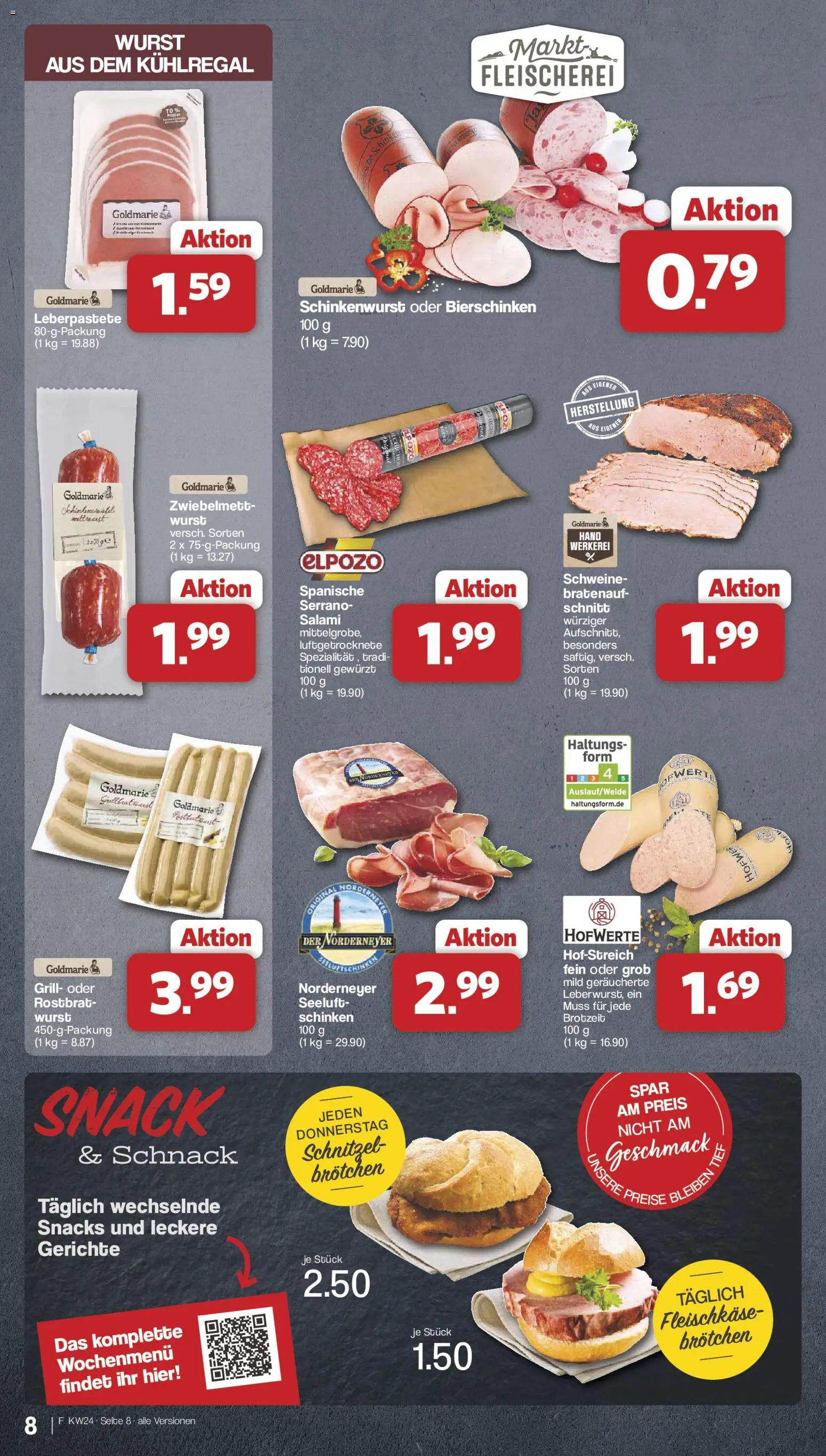 Famila Nordwest Prospekt – gültig ab 08.06.2026 | Seite: 8 | Produkte: Grill, Schnitzel, Salami, Schinken